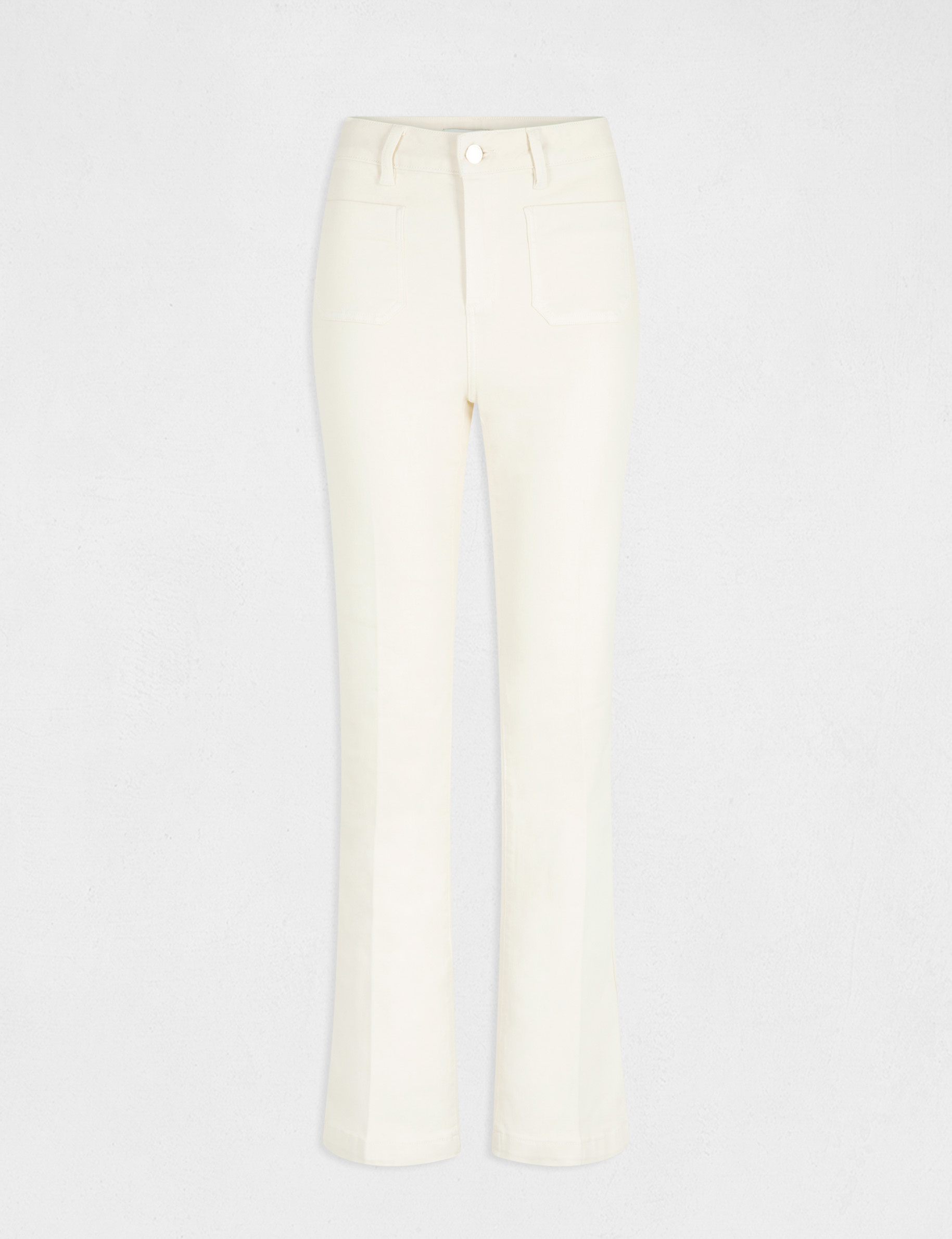 Straight trousers with darts ivory ladies'
