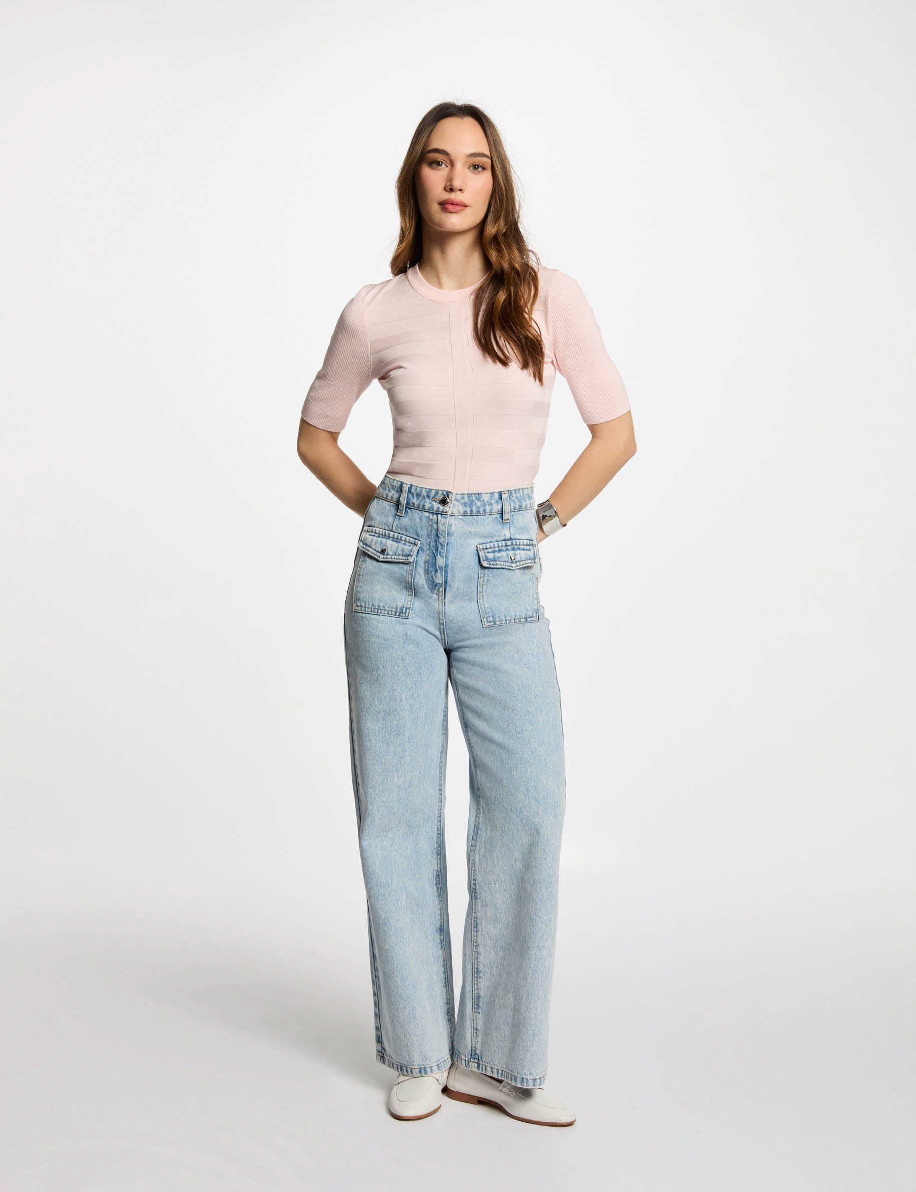 jumper with short sleeves light pink women Jumper with short sleeves light pink women