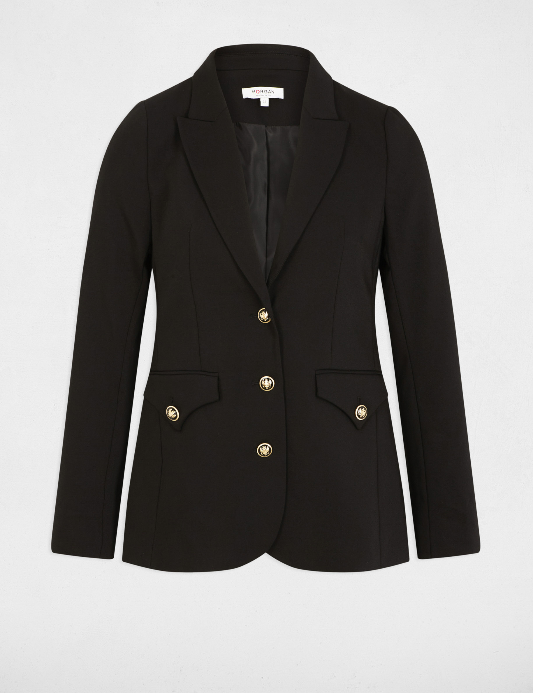 Sleeveless fitted jacket black women