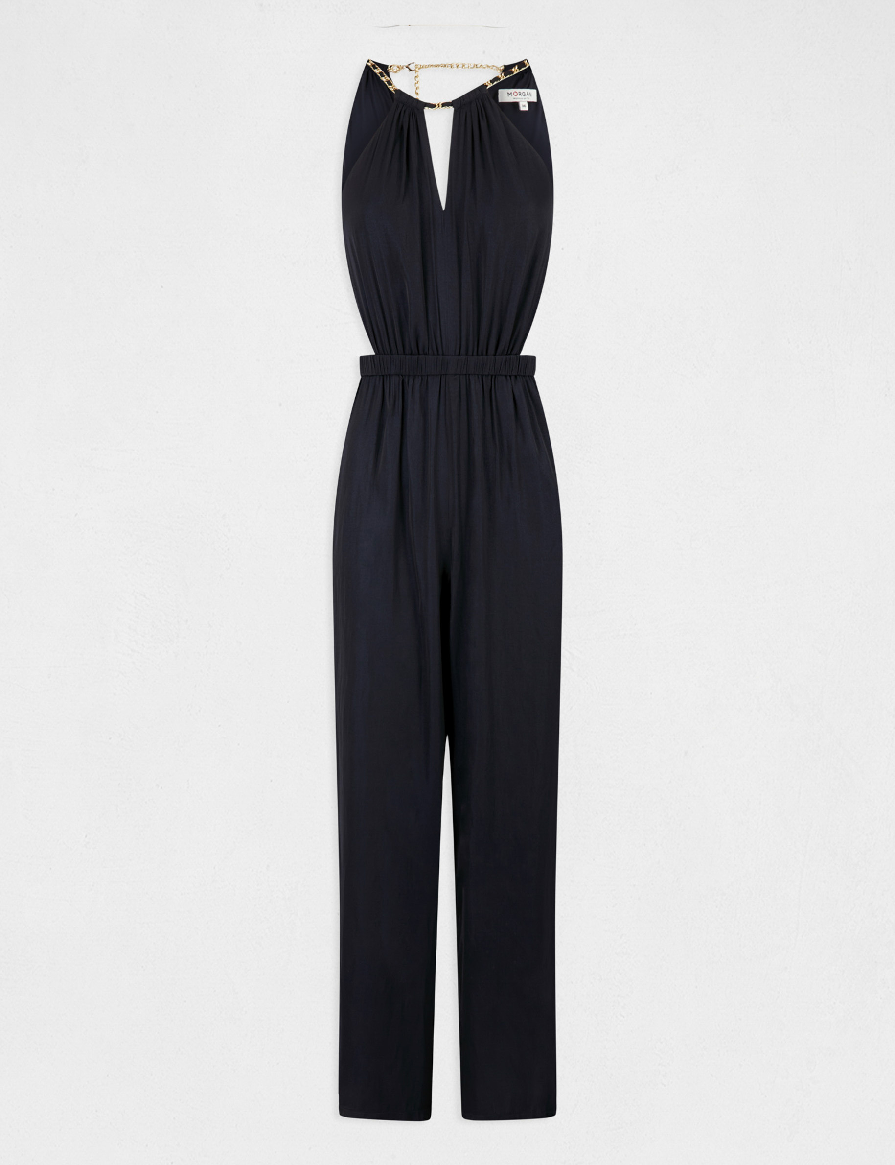 Jumpsuit with loose wide legs navy ladies' Jumpsuit with loose wide legs navy ladies'