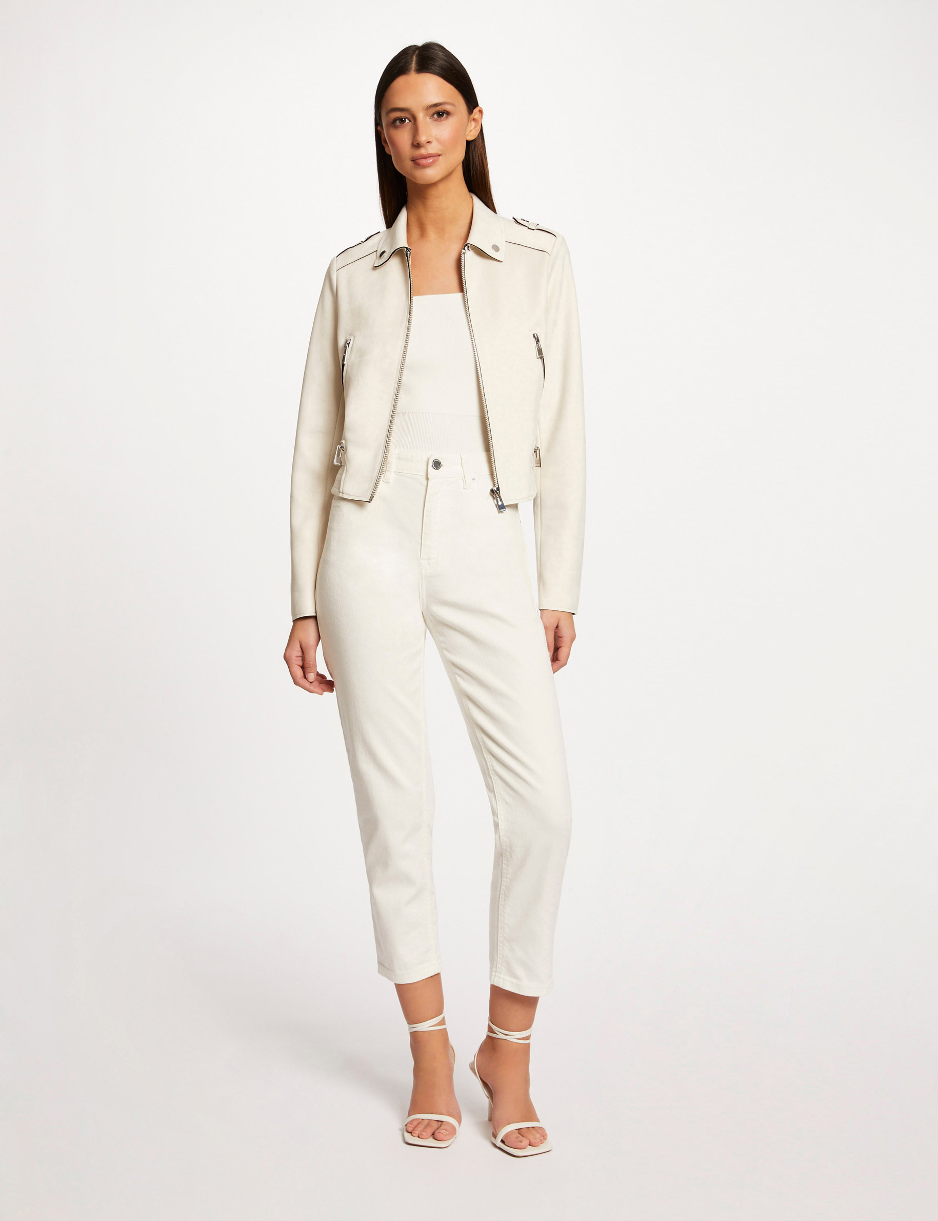 Straight jacket with suede effect  ladies'