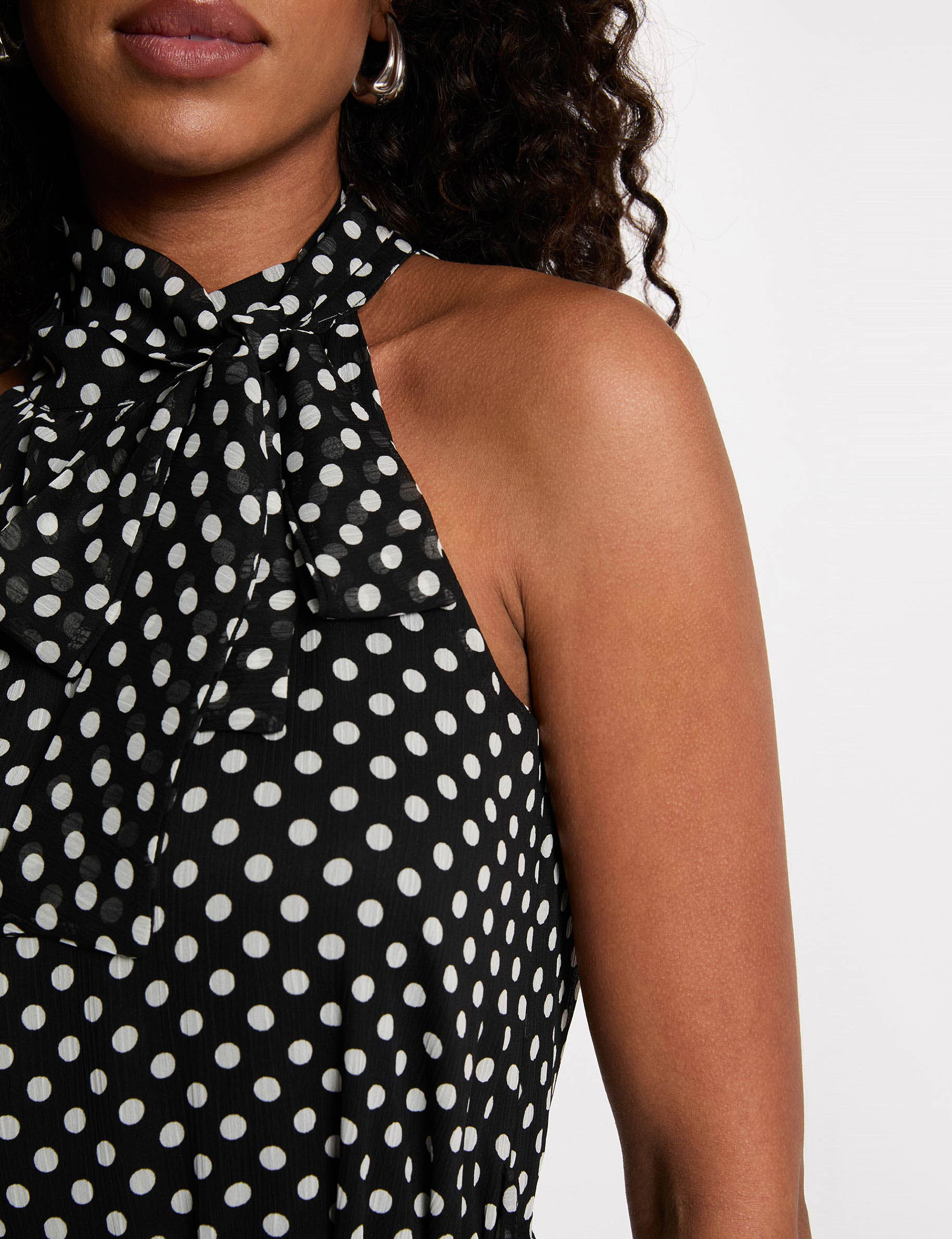 Flowy dress with high neck black women