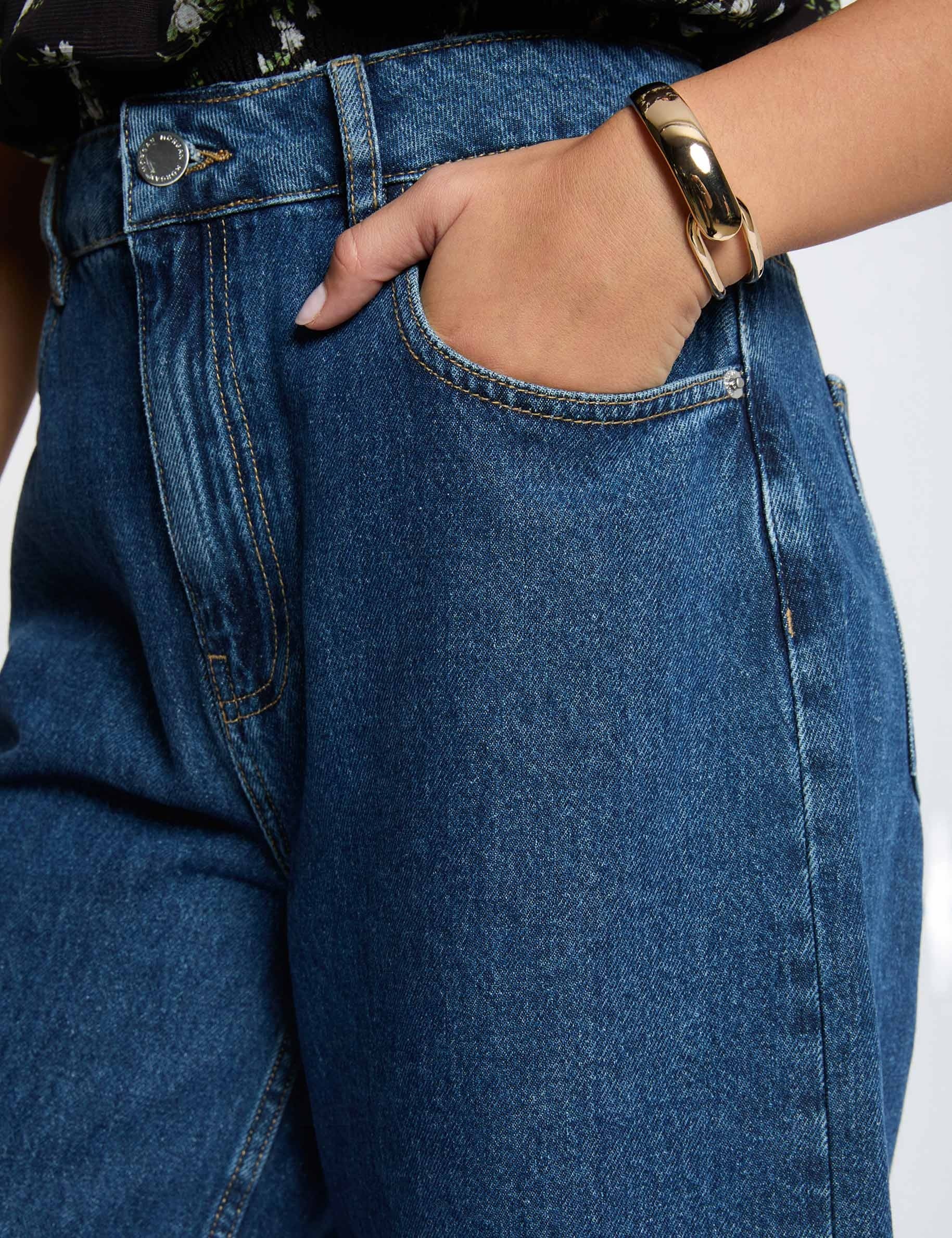 High-waisted shorts raw denim women