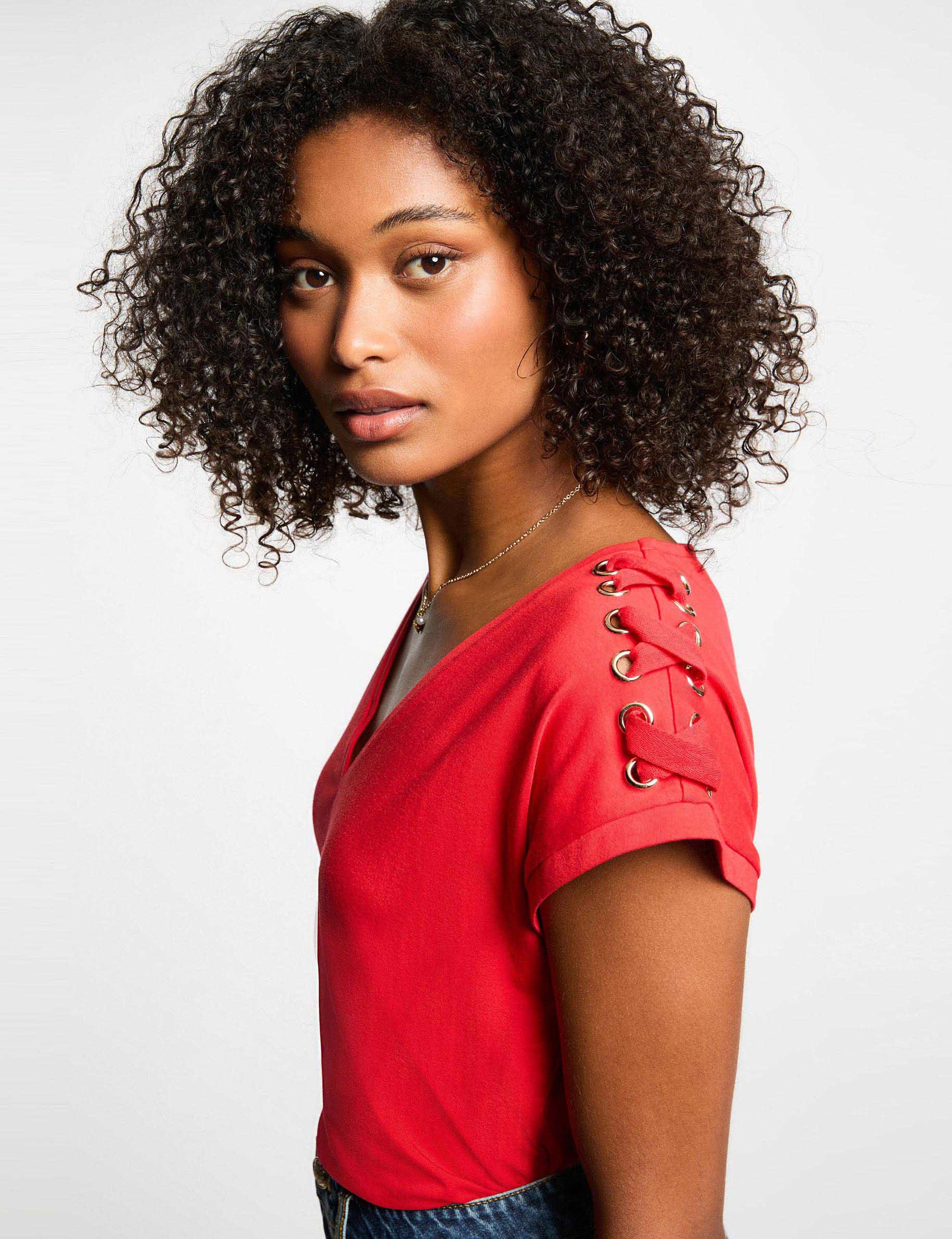 short sleeved t shirt red women Short-sleeved t-shirt red women