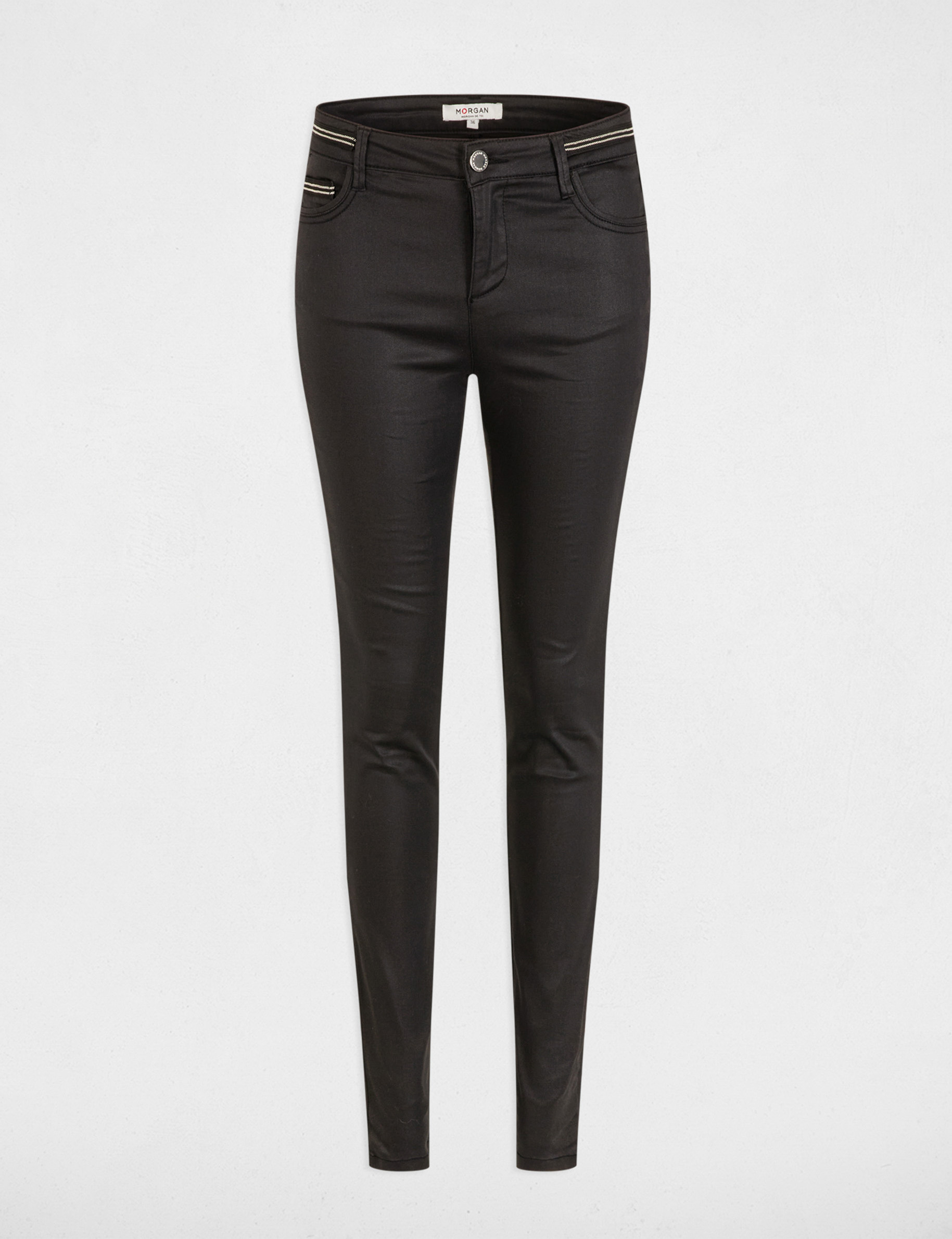 slim trousers with wet effect black women Slim trousers with wet effect black women
