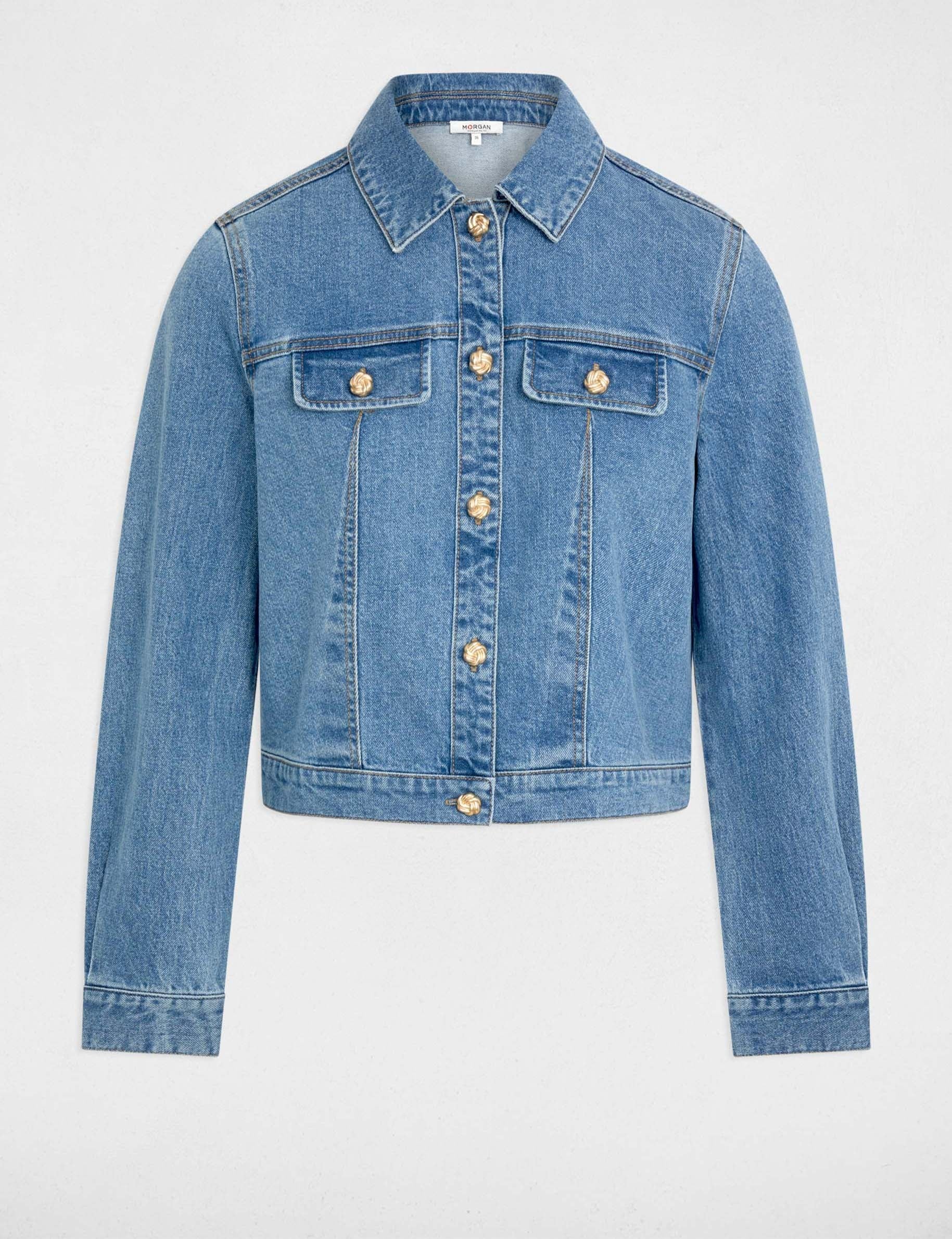 Cropped denim jacket denim stone women