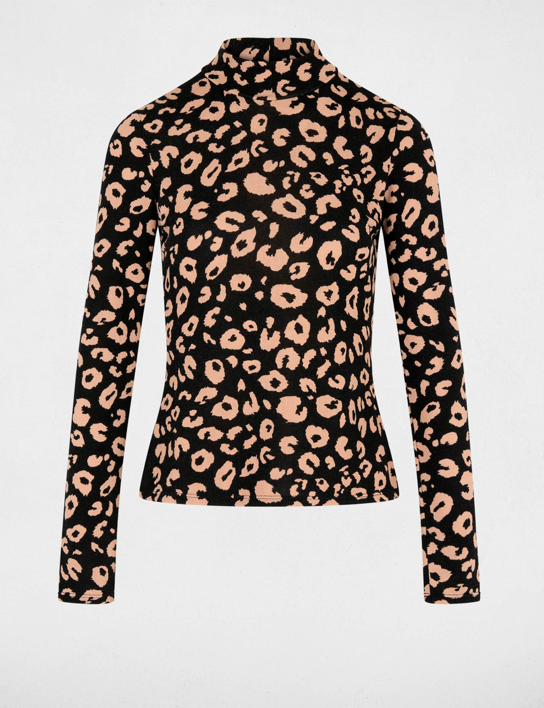 Fitted high neck t-shirt black women