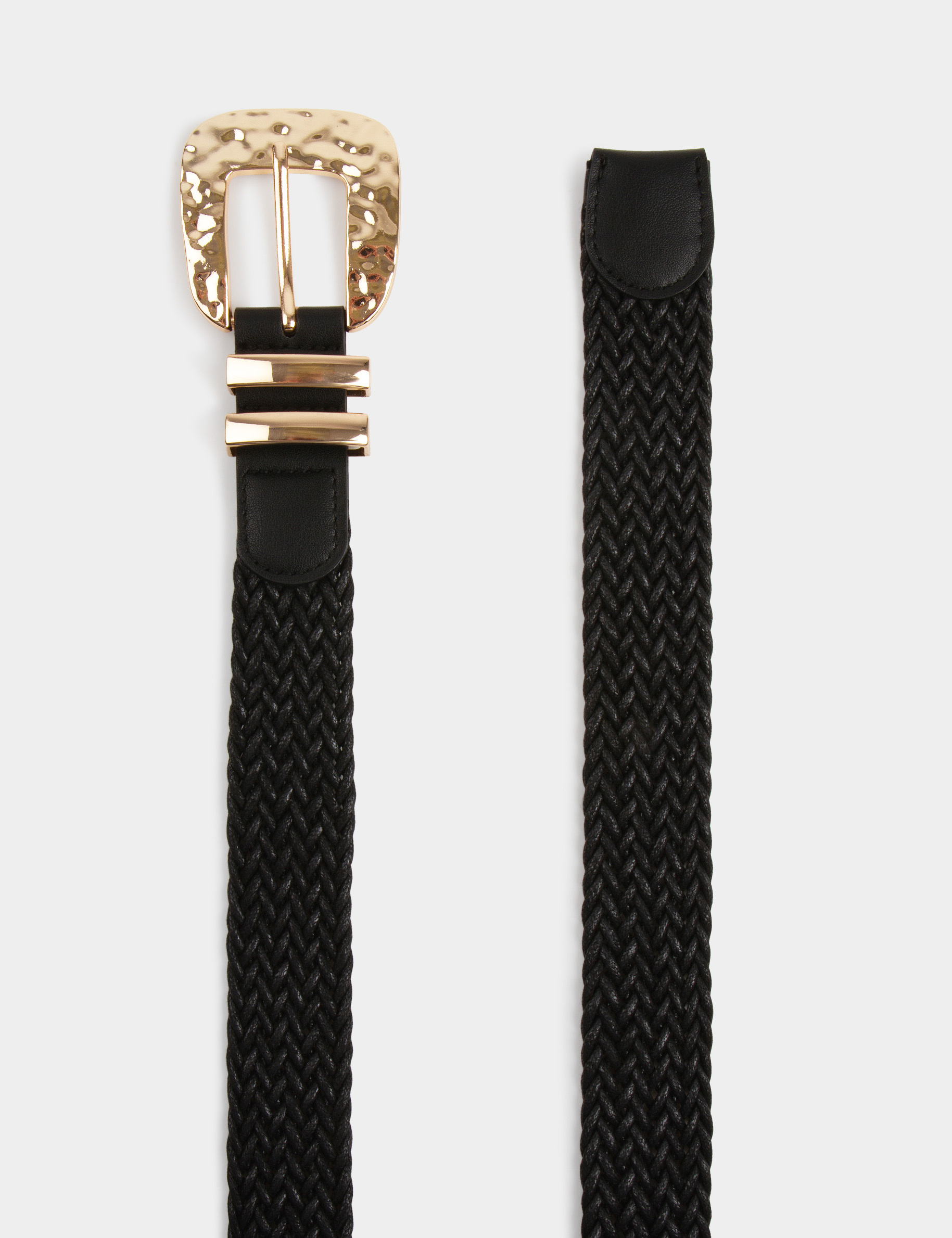 Braided belt black ladies'