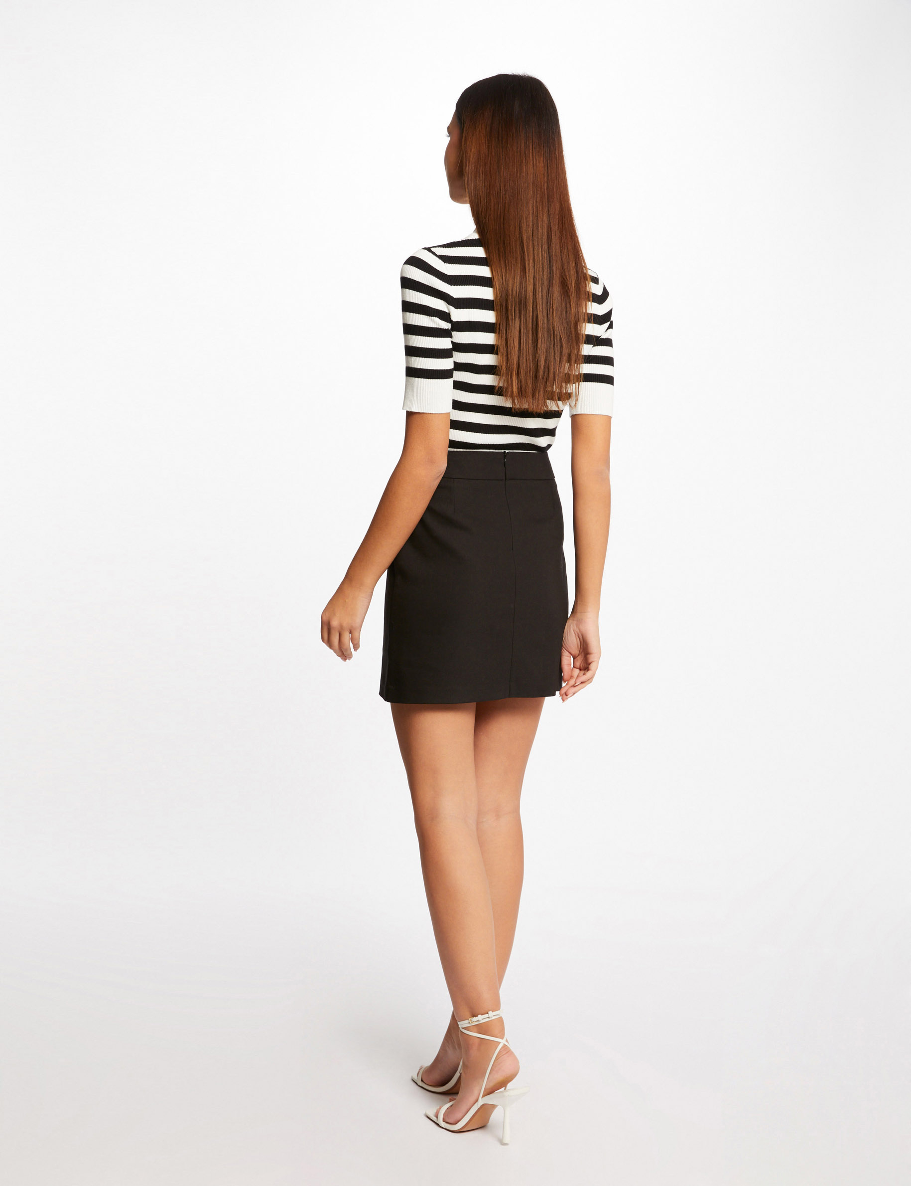 Straight skirt with buttons black ladies' Straight skirt with buttons black ladies'