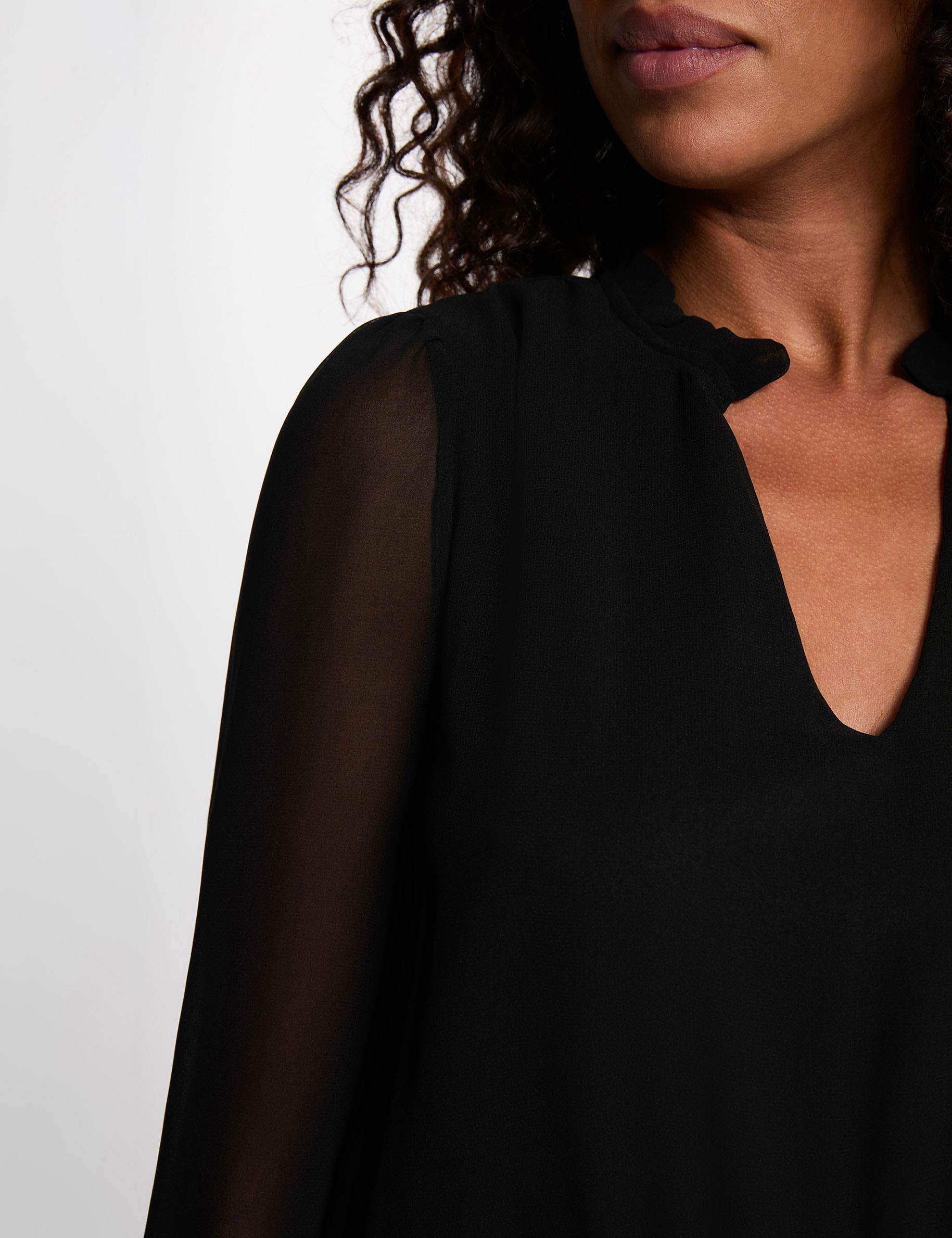 Short voile dress black women