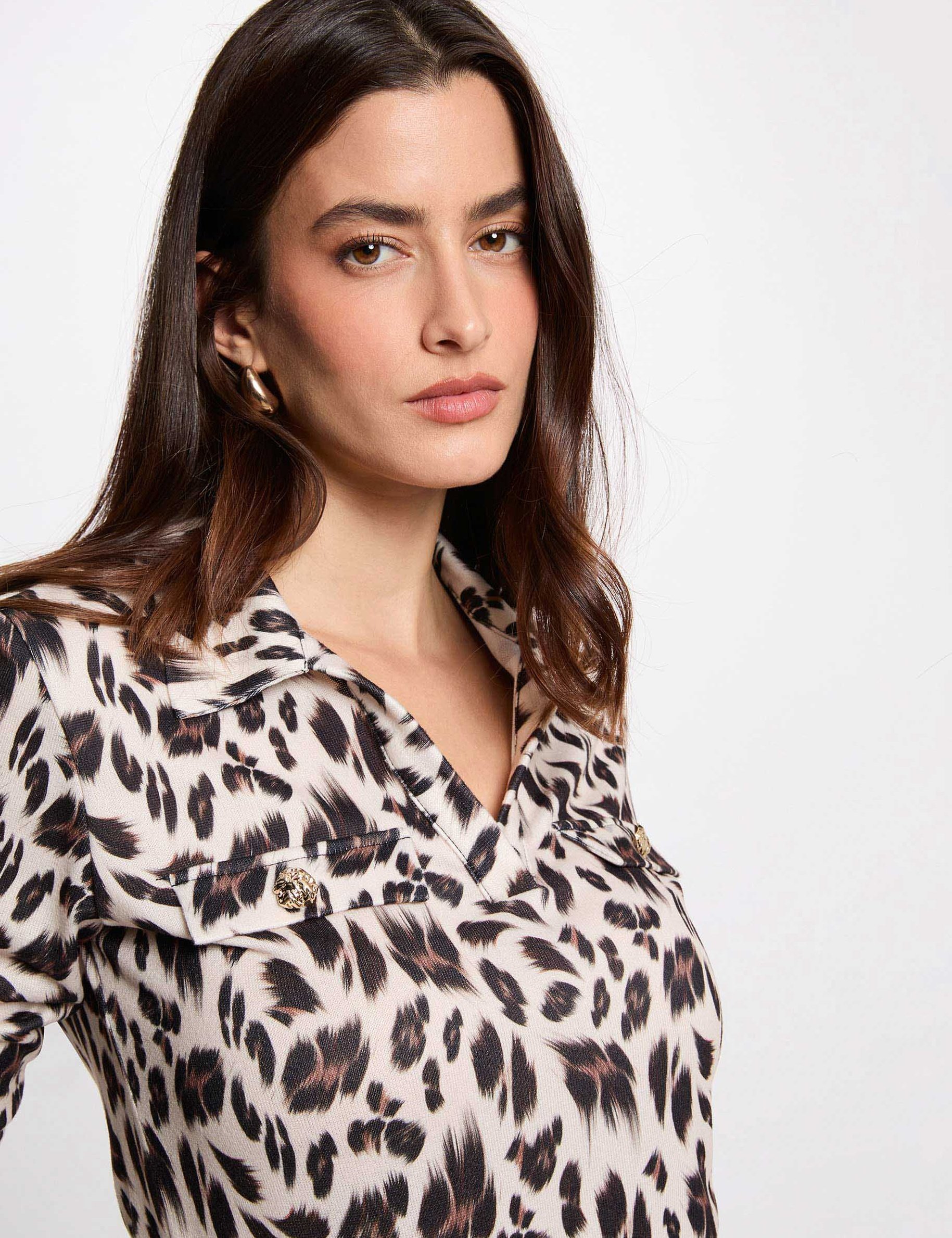 Lightweight knit with a lapel collar multicolor women