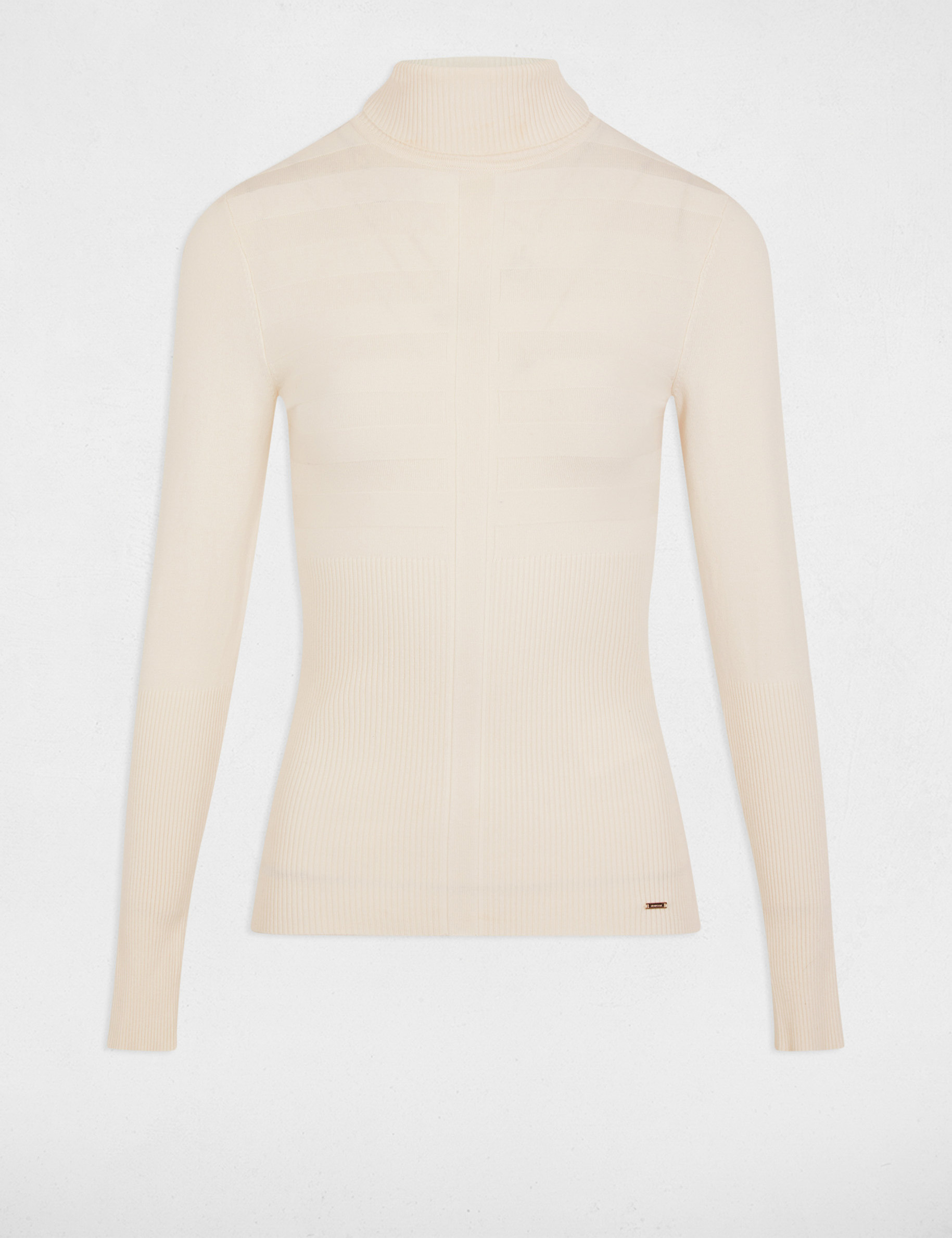 fitted high neck sweater ivory women Fitted high neck sweater ivory women