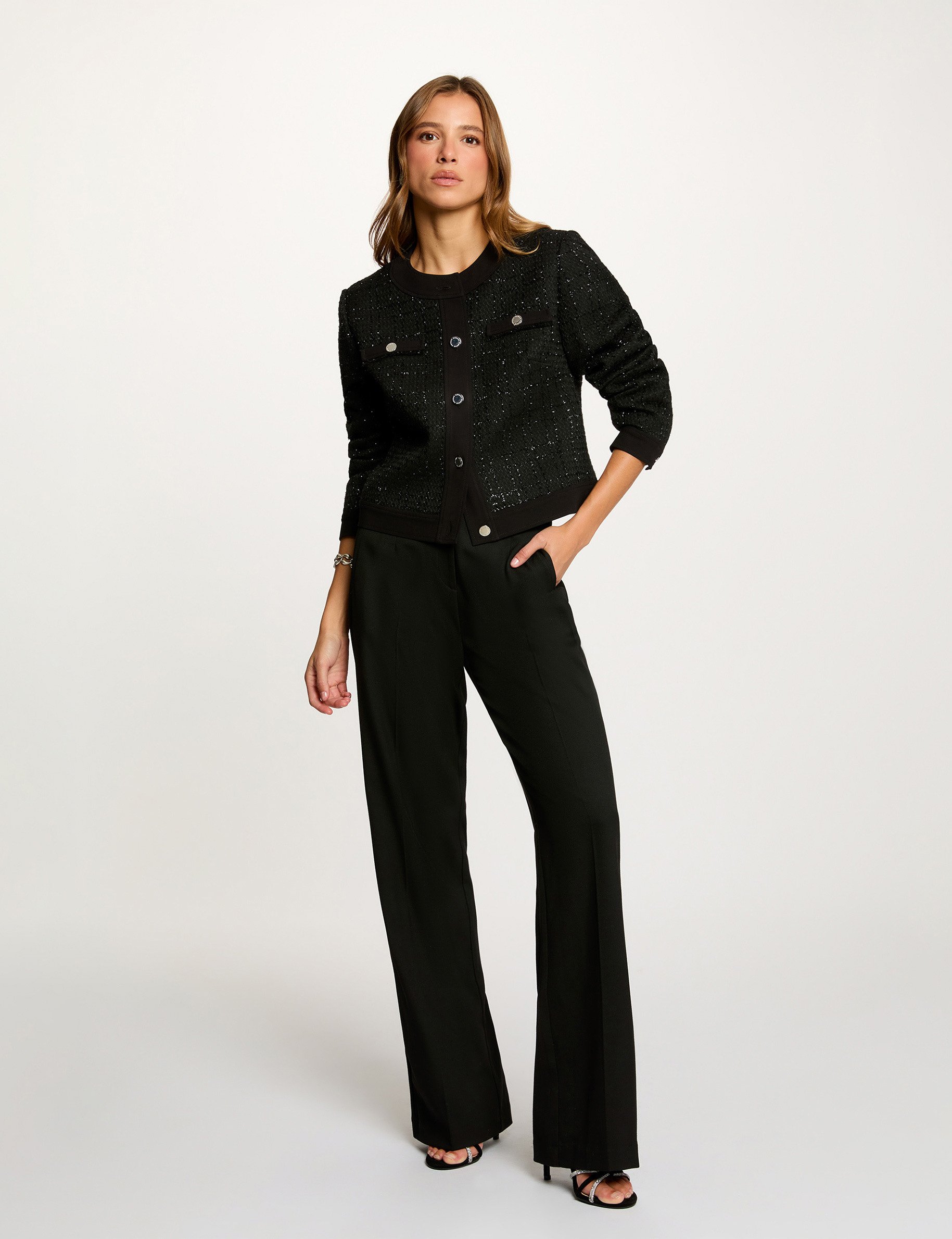 flare trousers with darts black women Flare trousers with darts black women