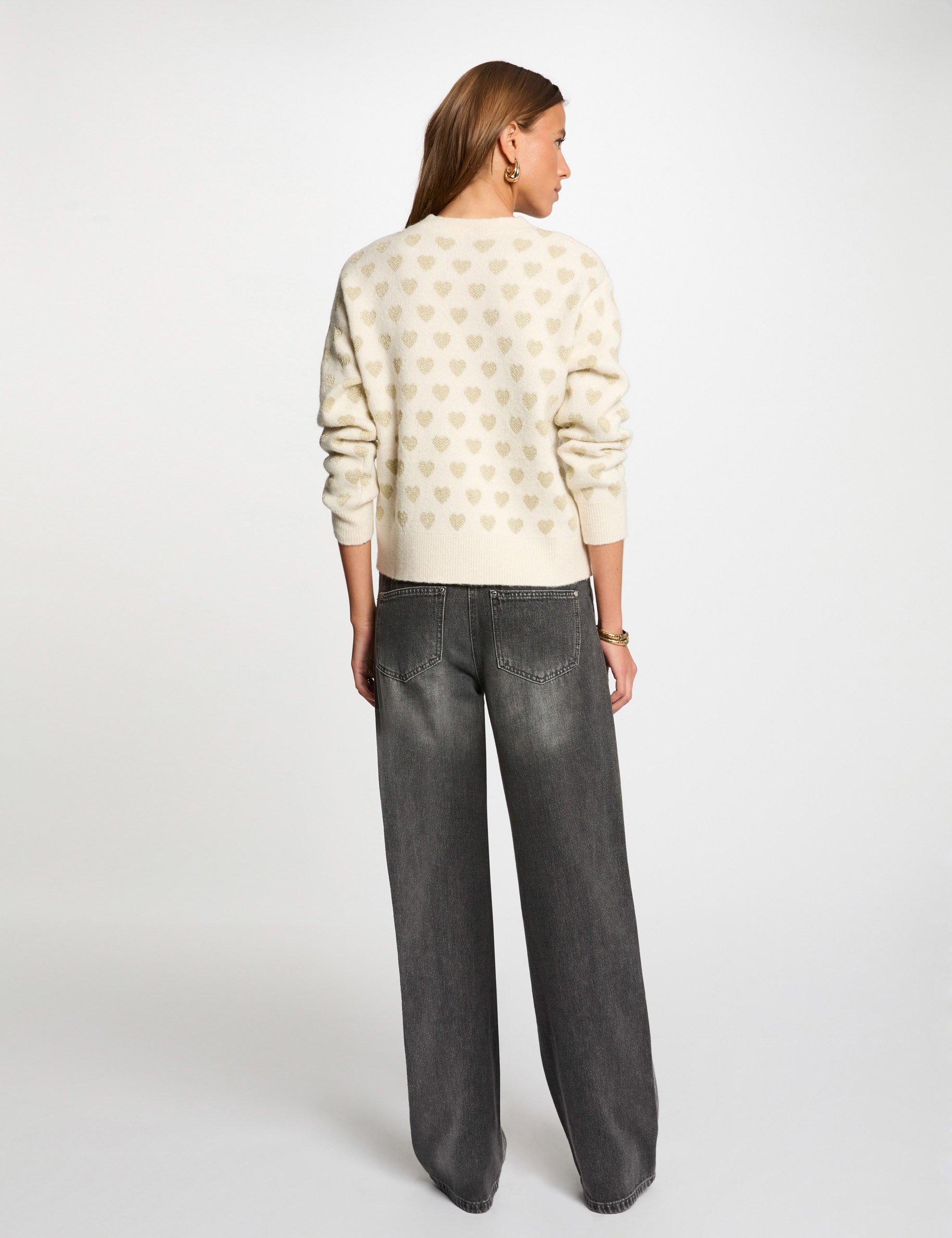 printed jumper round neck ivory women Printed jumper round neck ivory women