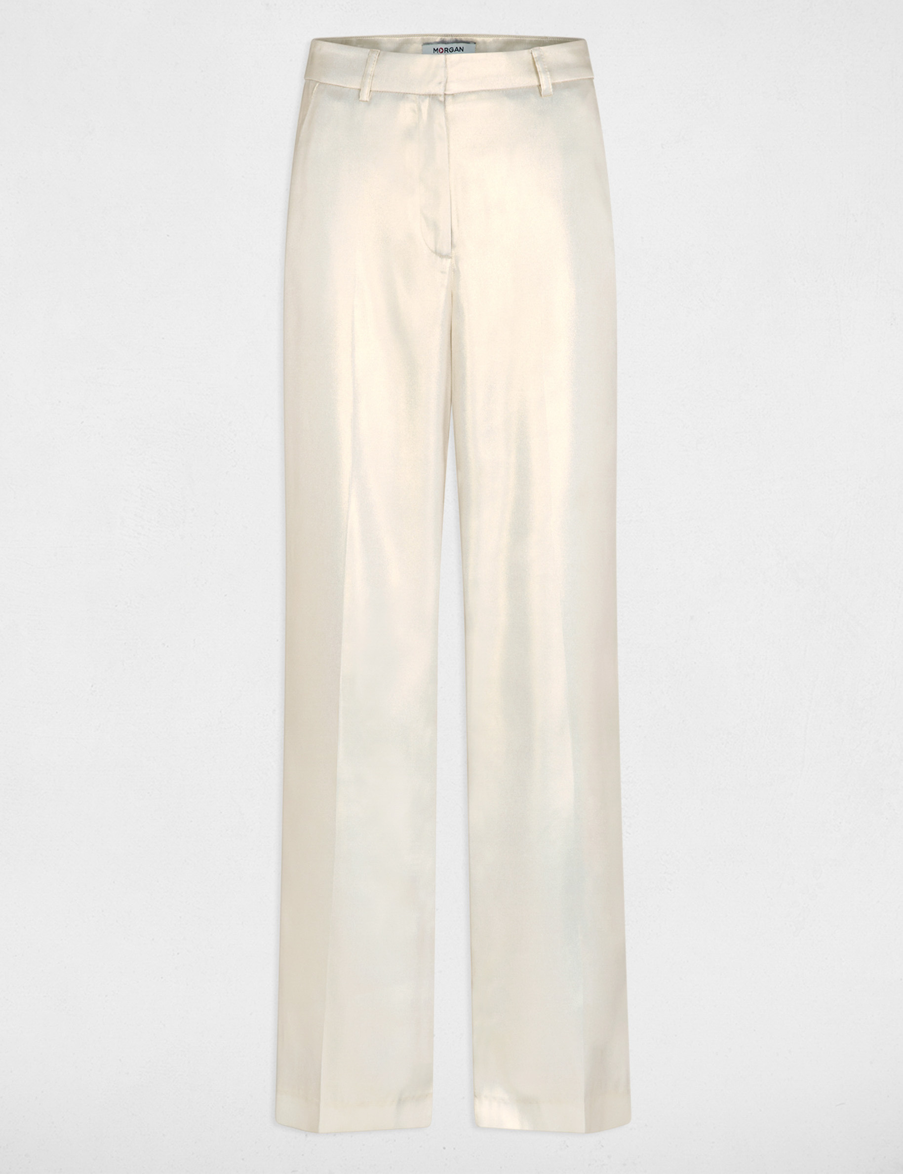 Metallised wide leg trousers gold yellow women | Morgan