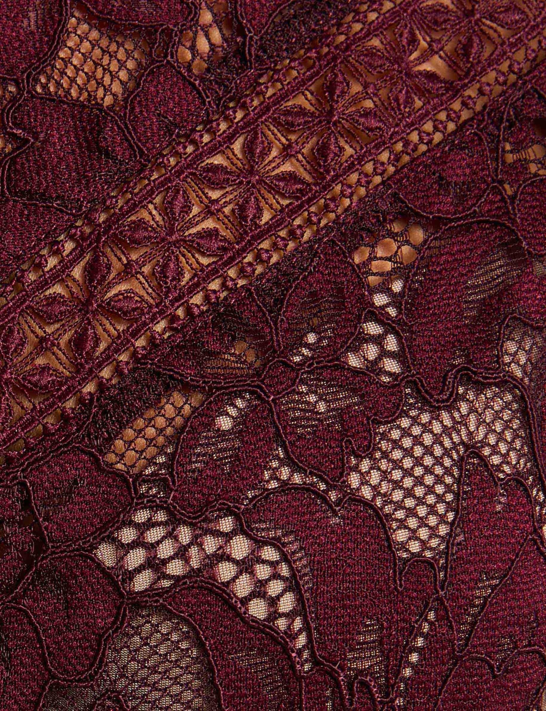 lace high neck t shirt plum women null