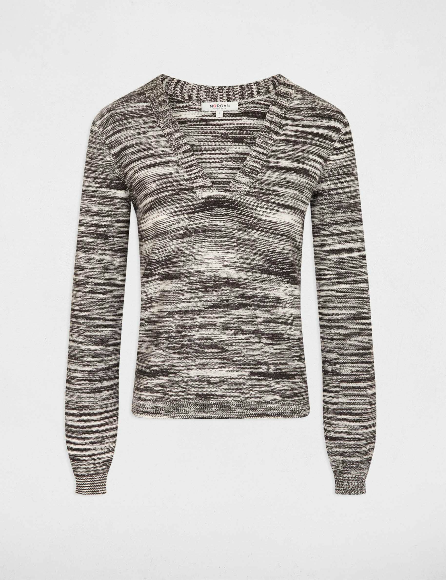 long sleeved jumper v neck black women Long-sleeved jumper V-neck black women