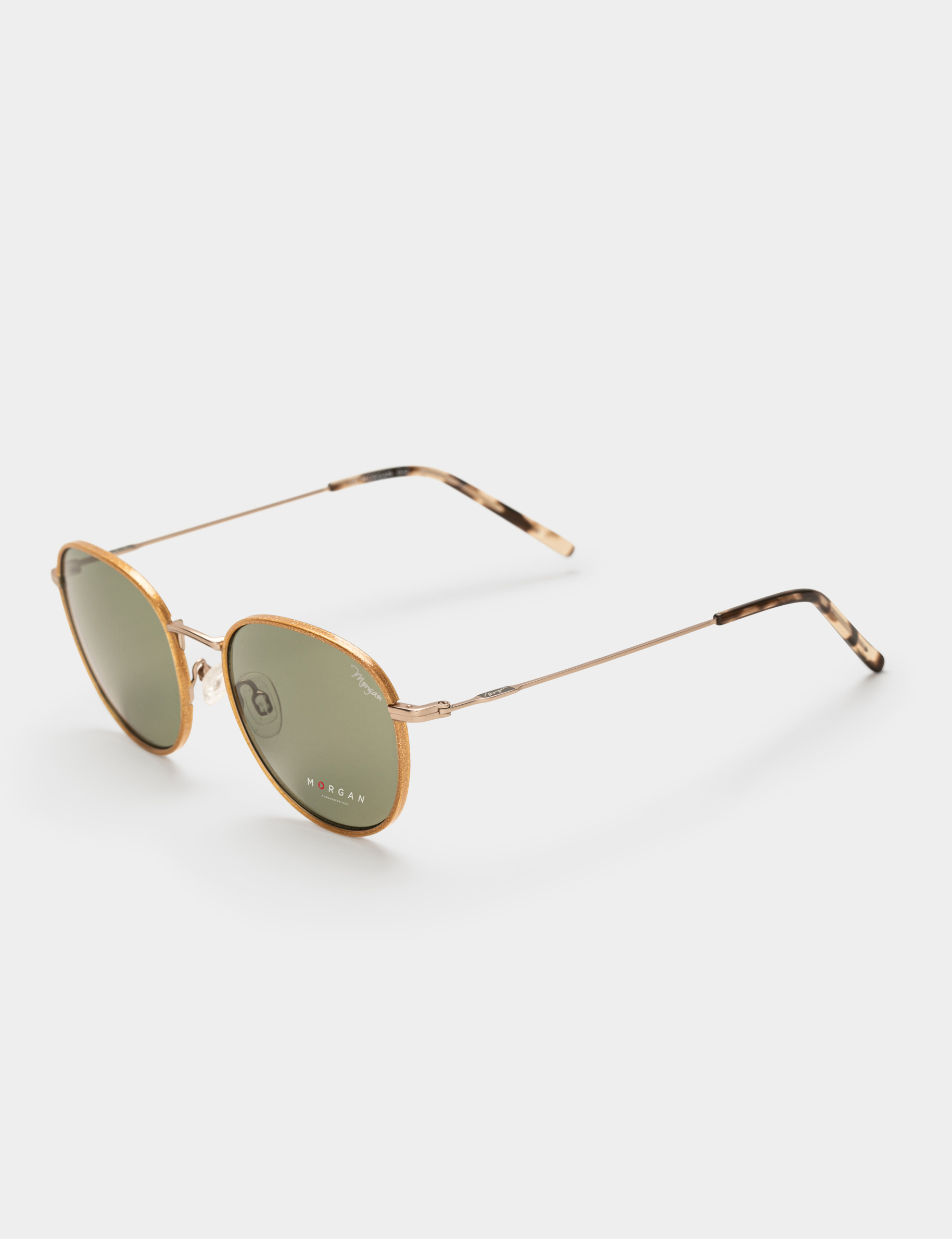 Rounded sunglasses gold ladies'