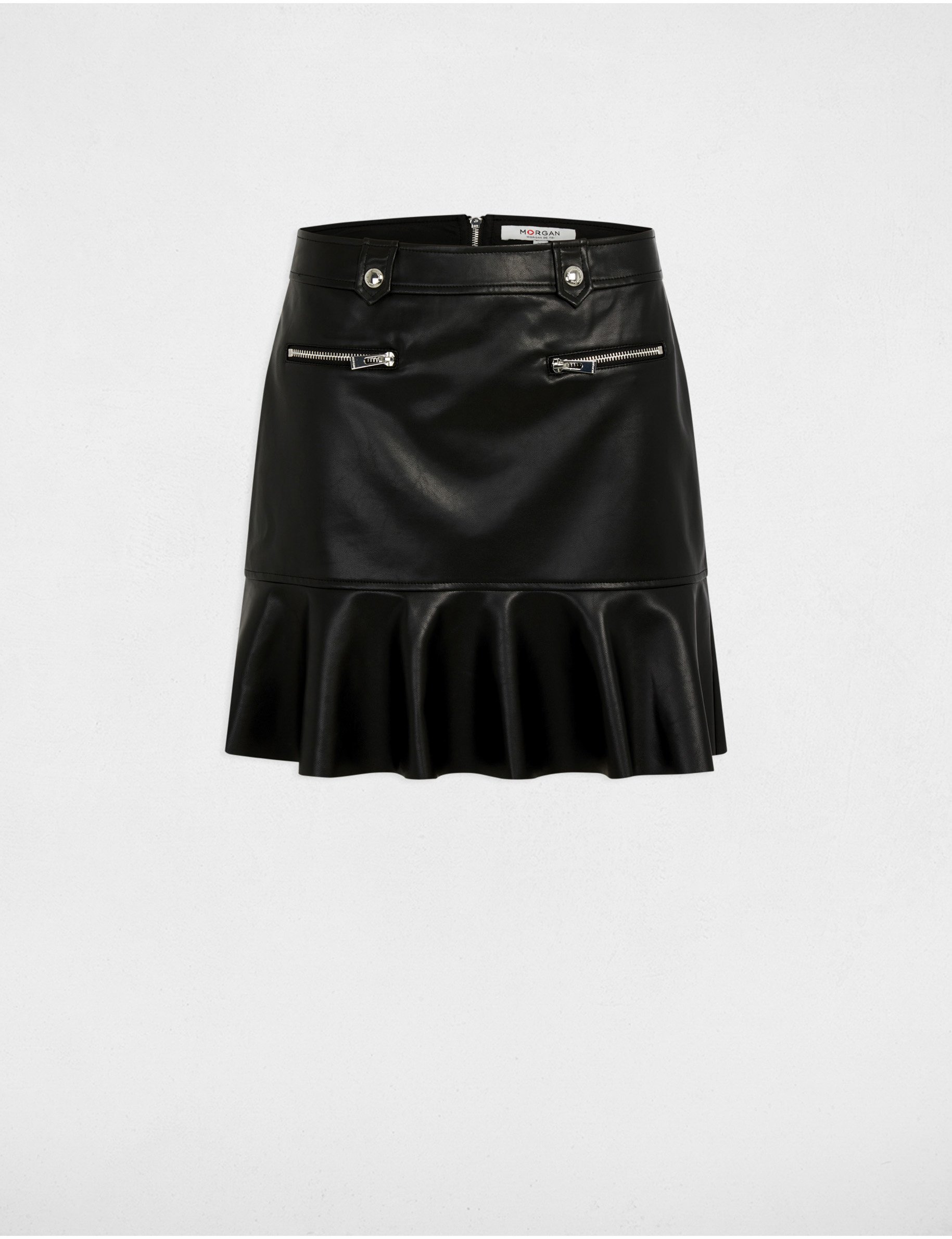 Faux leather mini skirt black women
