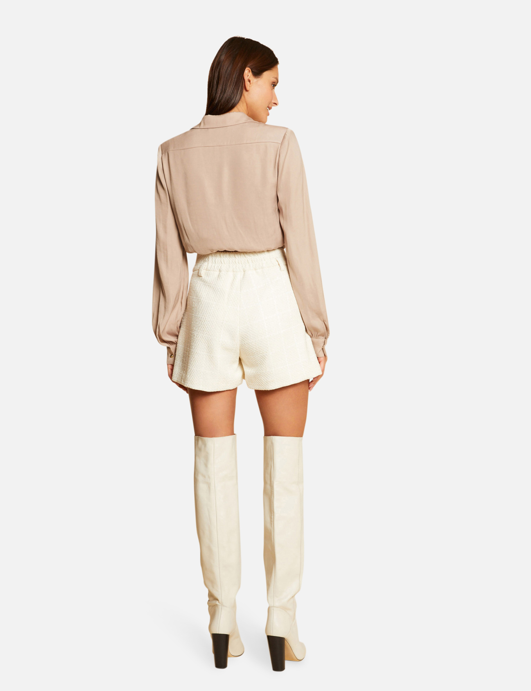 Long-sleeved blouse taupe ladies' Long-sleeved blouse taupe ladies'