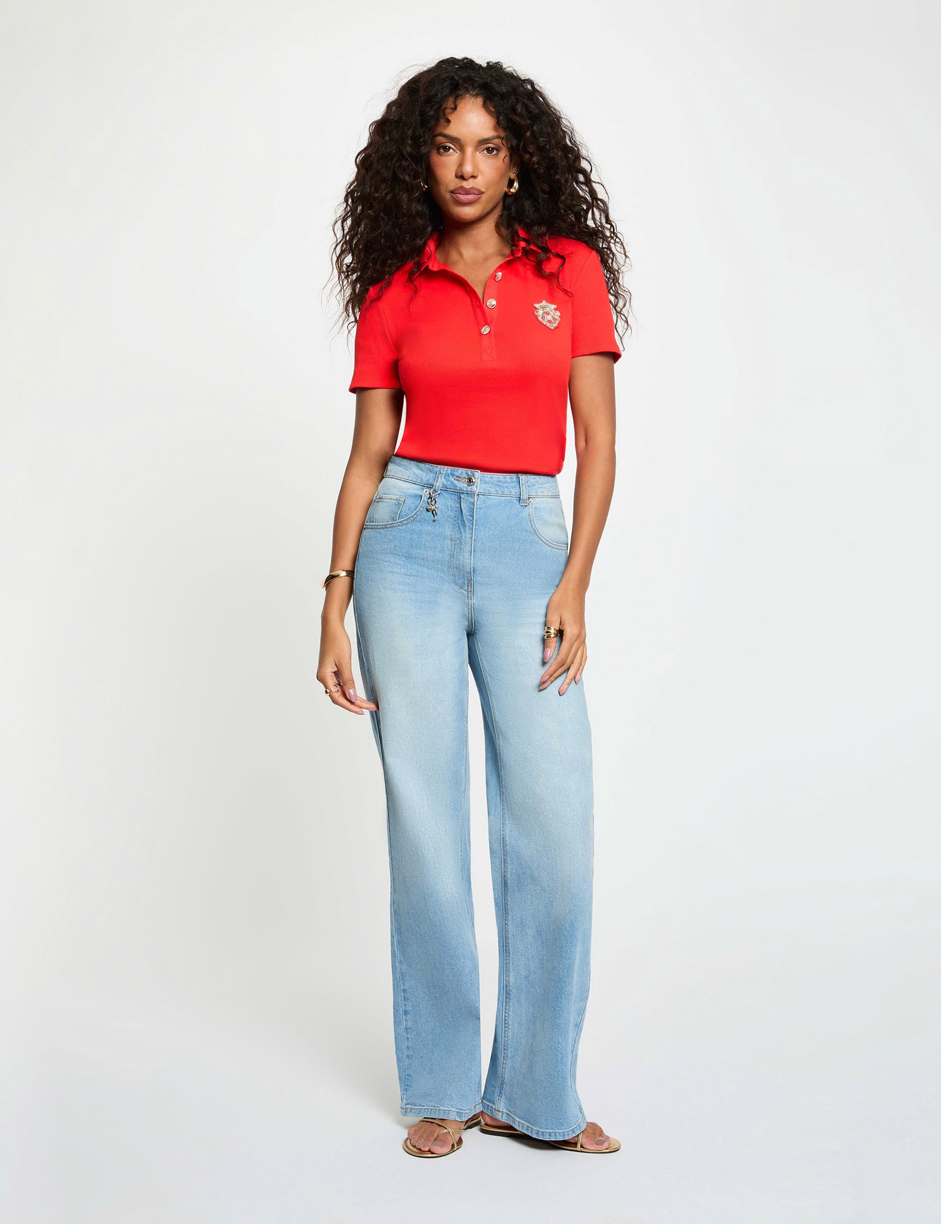 Short-sleeved t-shirt bright red women