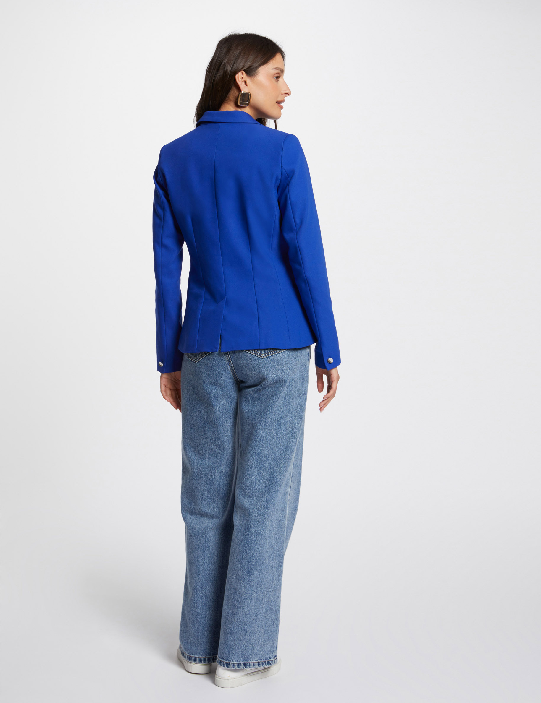 Double breasted blazer electric blue women