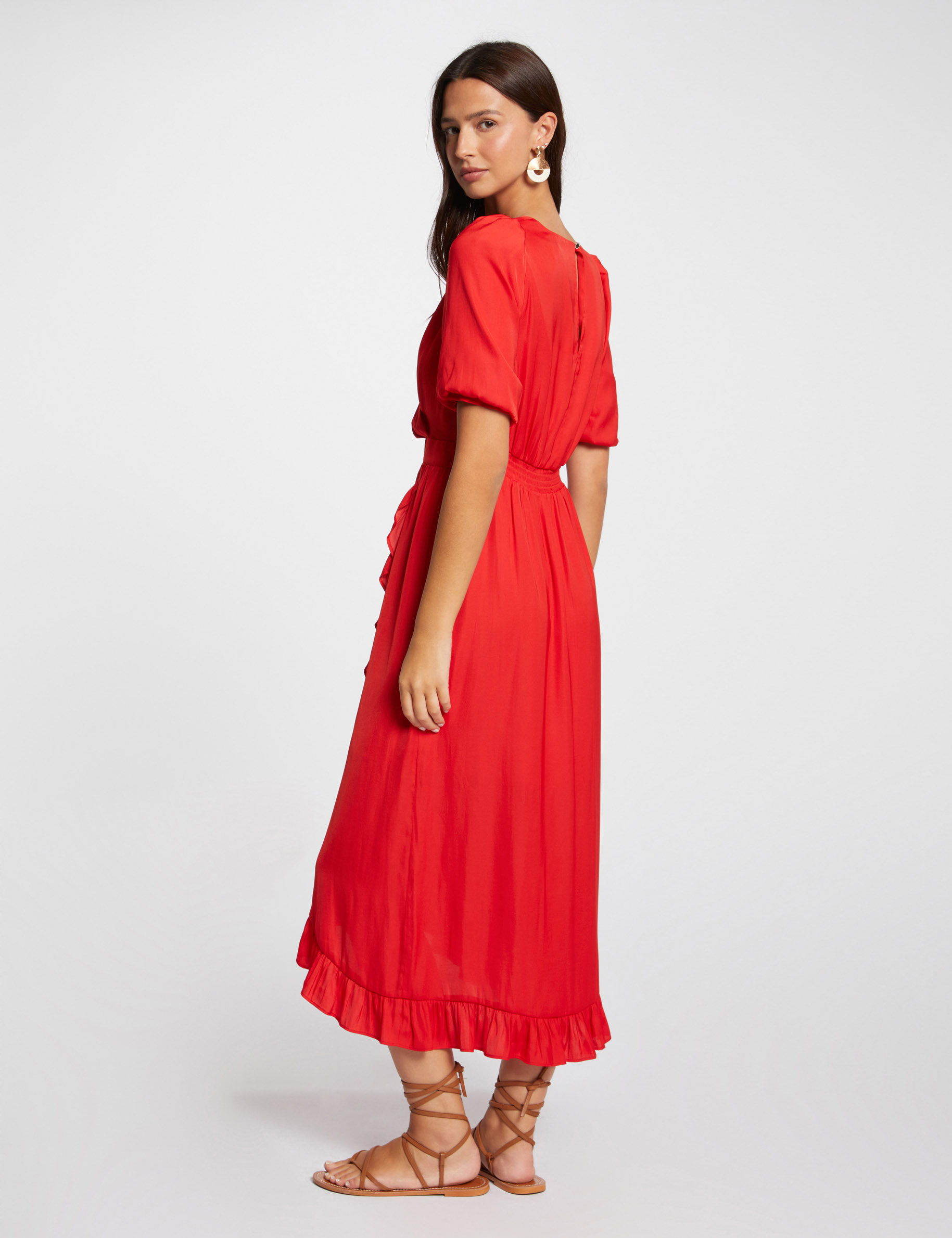 maxi wrap dress dark orange women Maxi wrap dress dark orange women