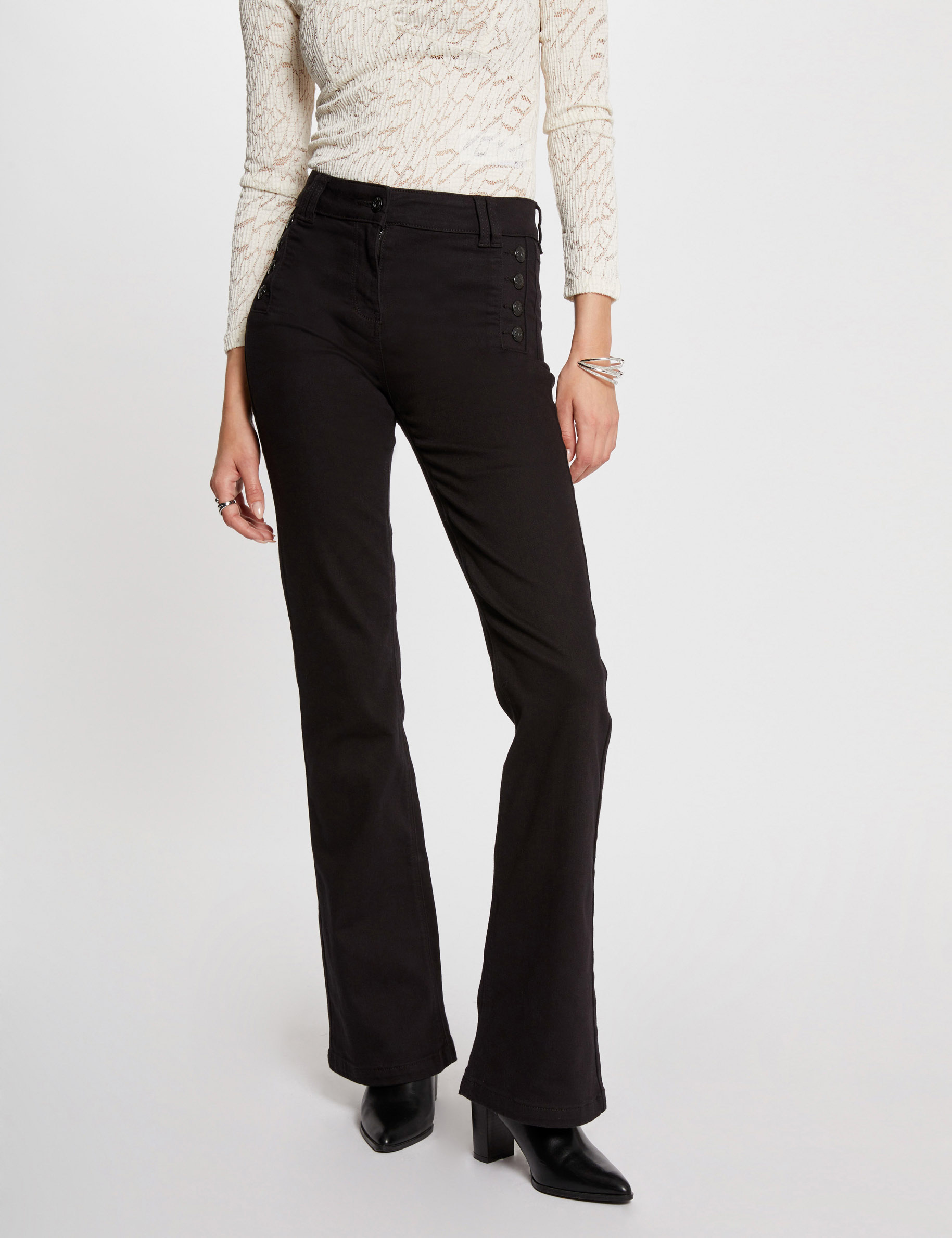 Black high waisted flare jeans clearance