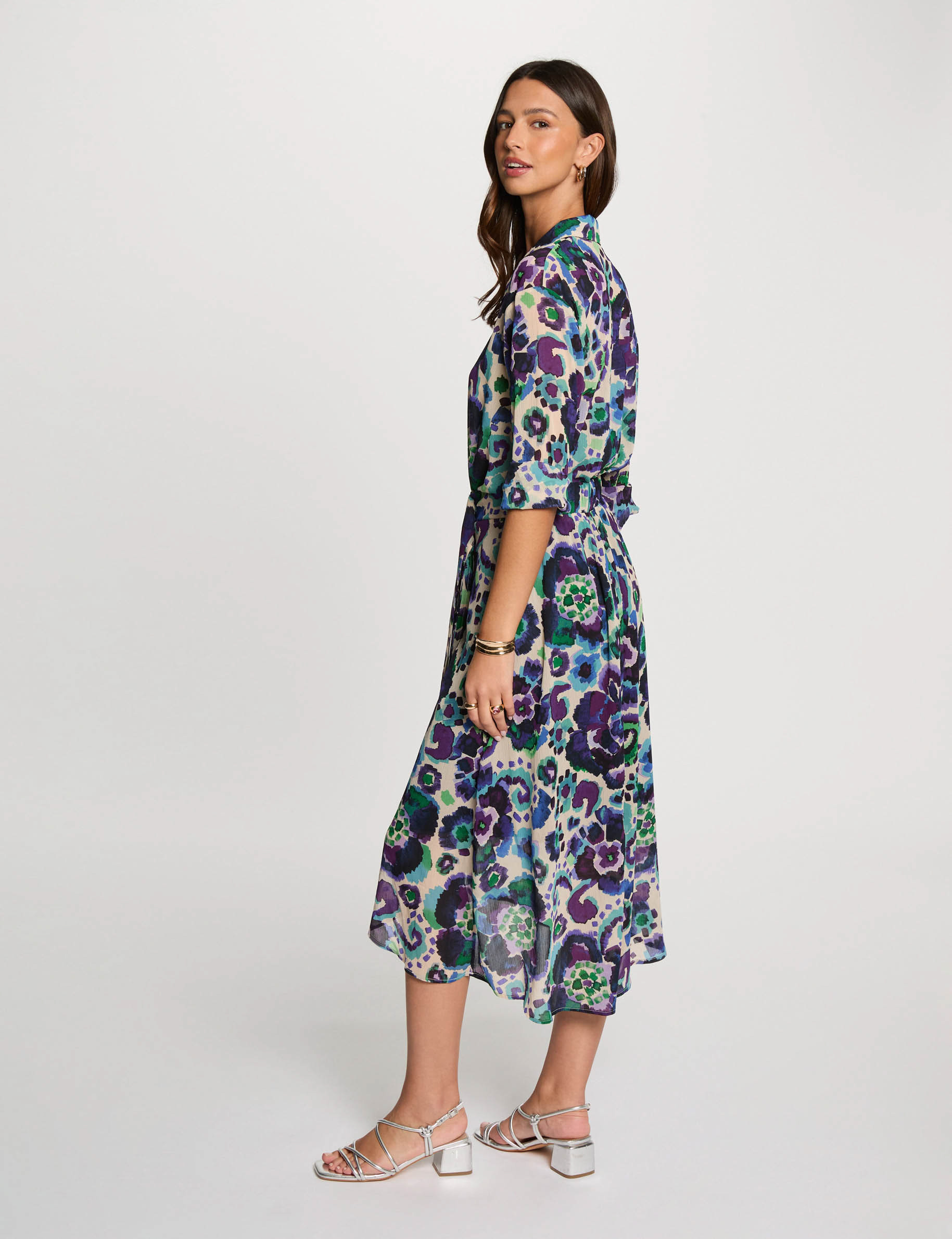 jupe fluide imprimee multicolore femme Jupe fluide imprimée multicolore femme