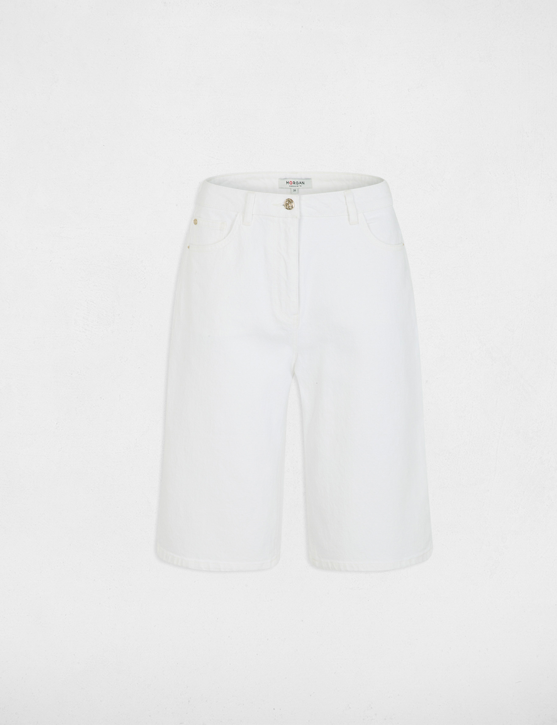 High-waisted wide shorts white women
