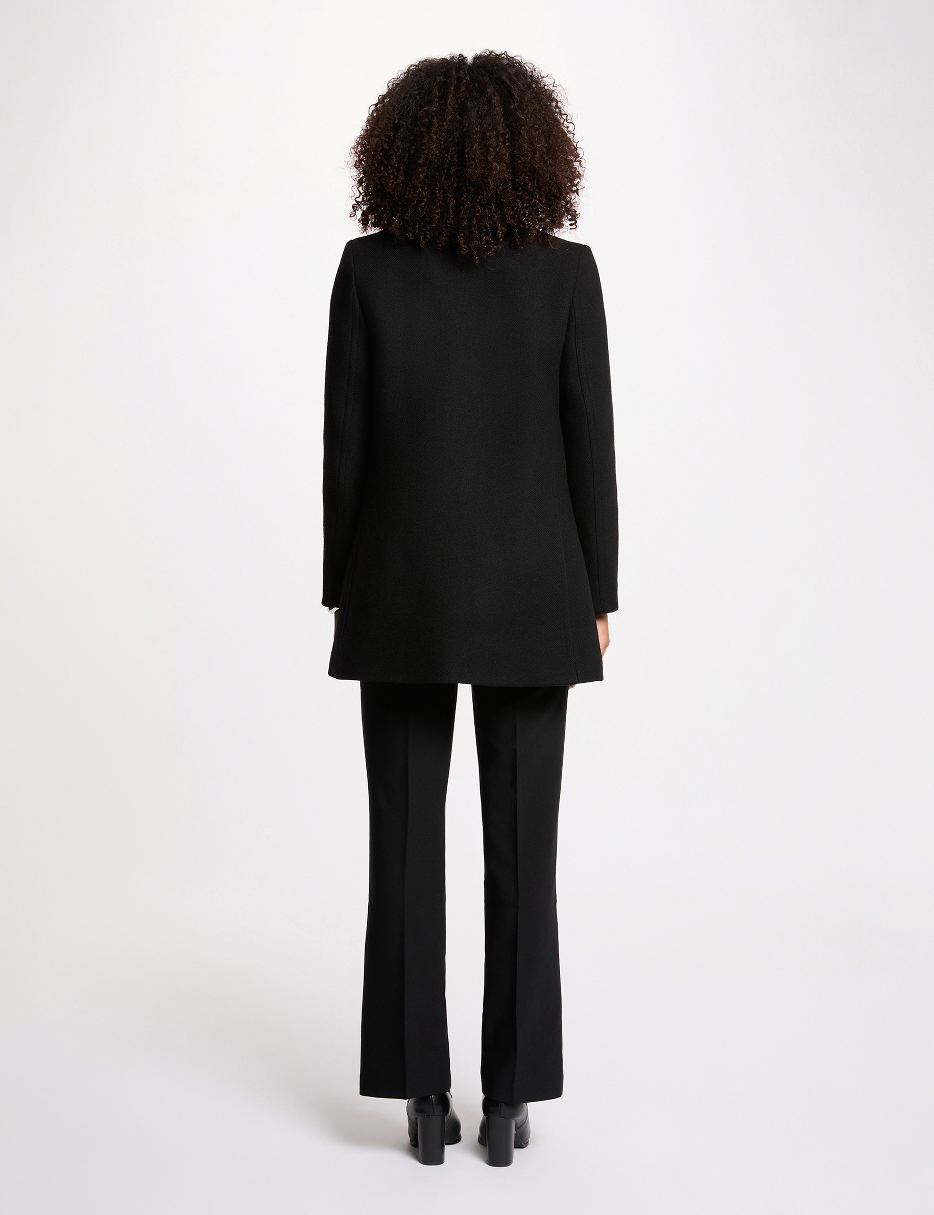manteau droit mi long noir femme black women