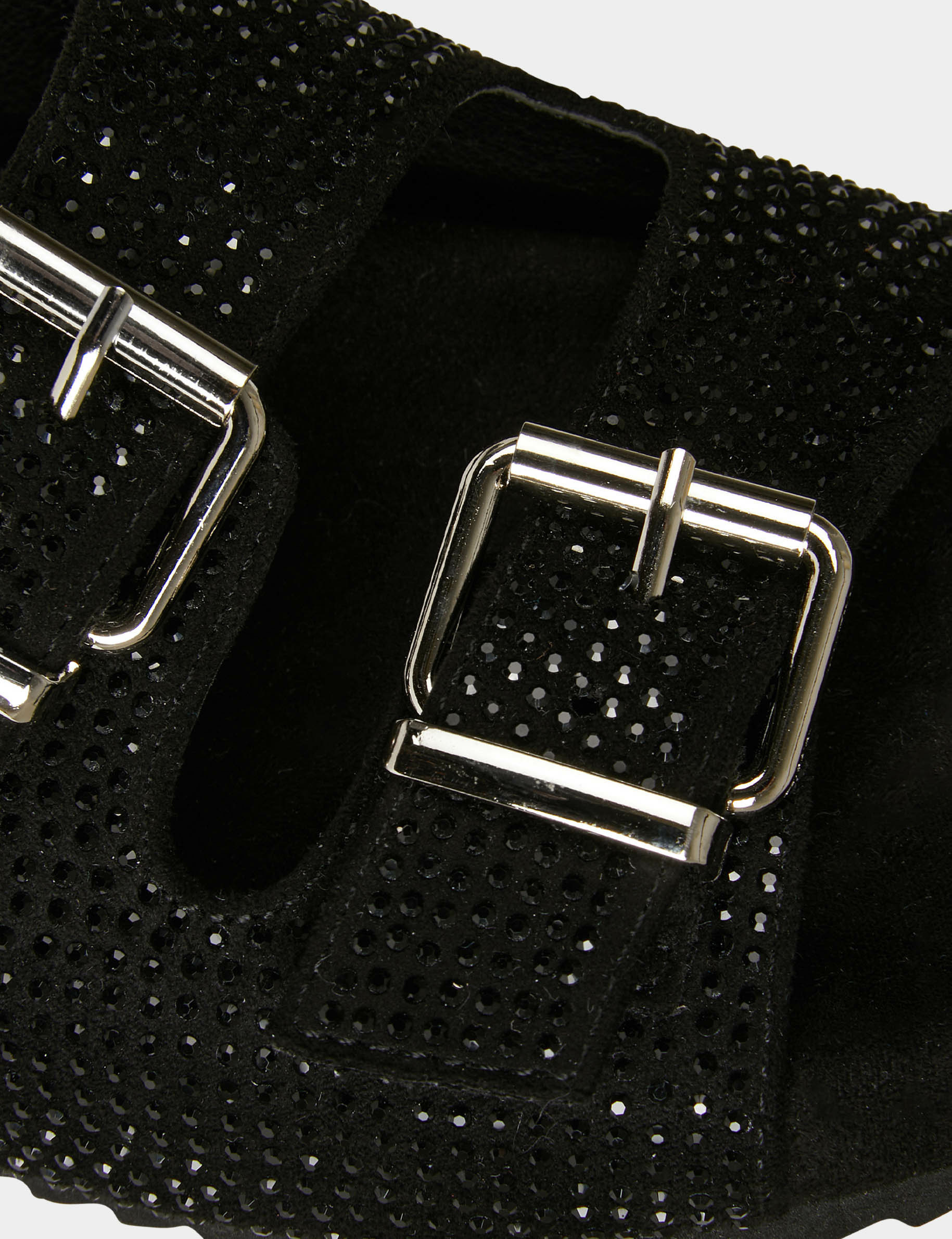 Mules with rhinestones and buckles black ladies' Mules with rhinestones and buckles black ladies'