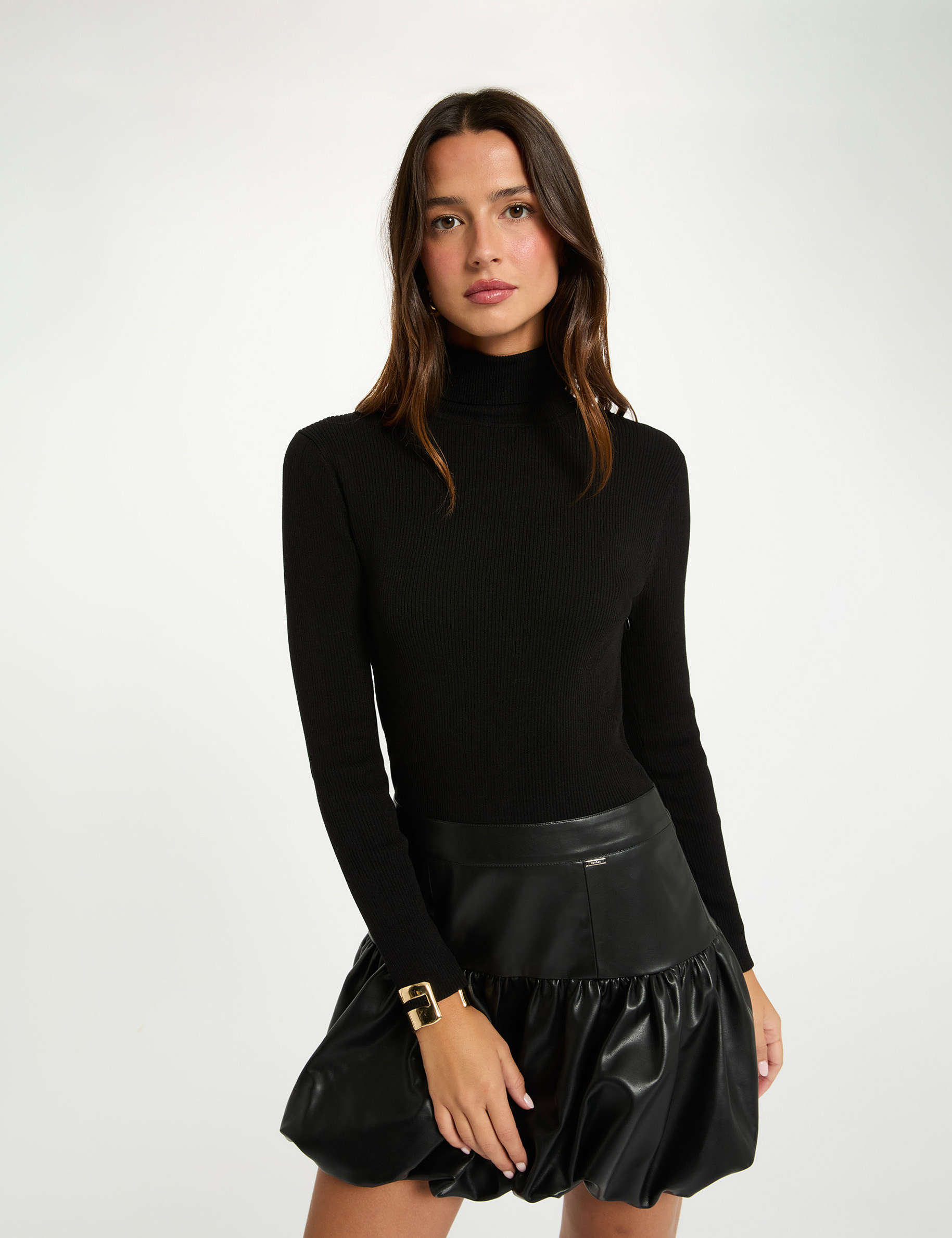 Short dress with high neck black women