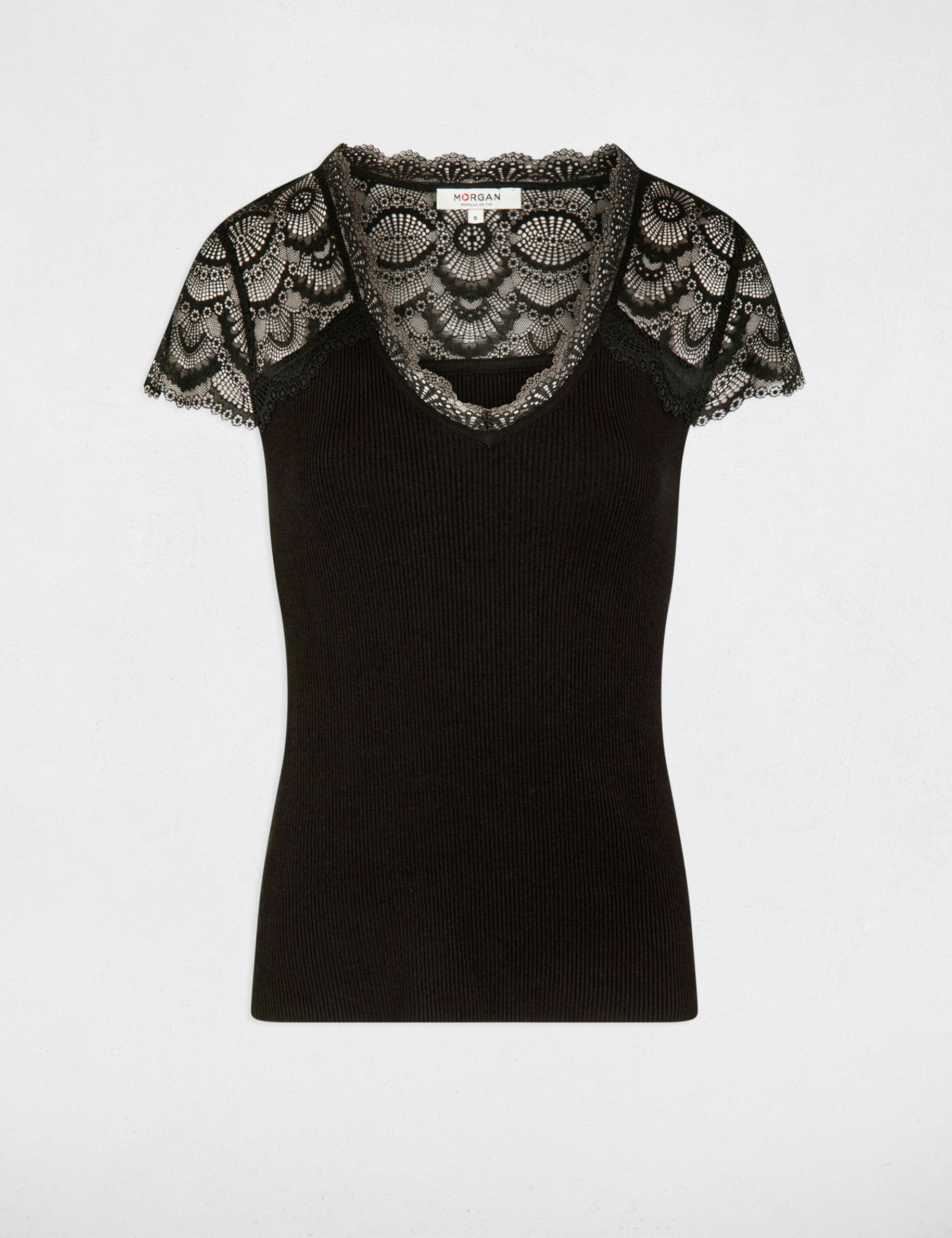 Lace short-sleeved jumper black women