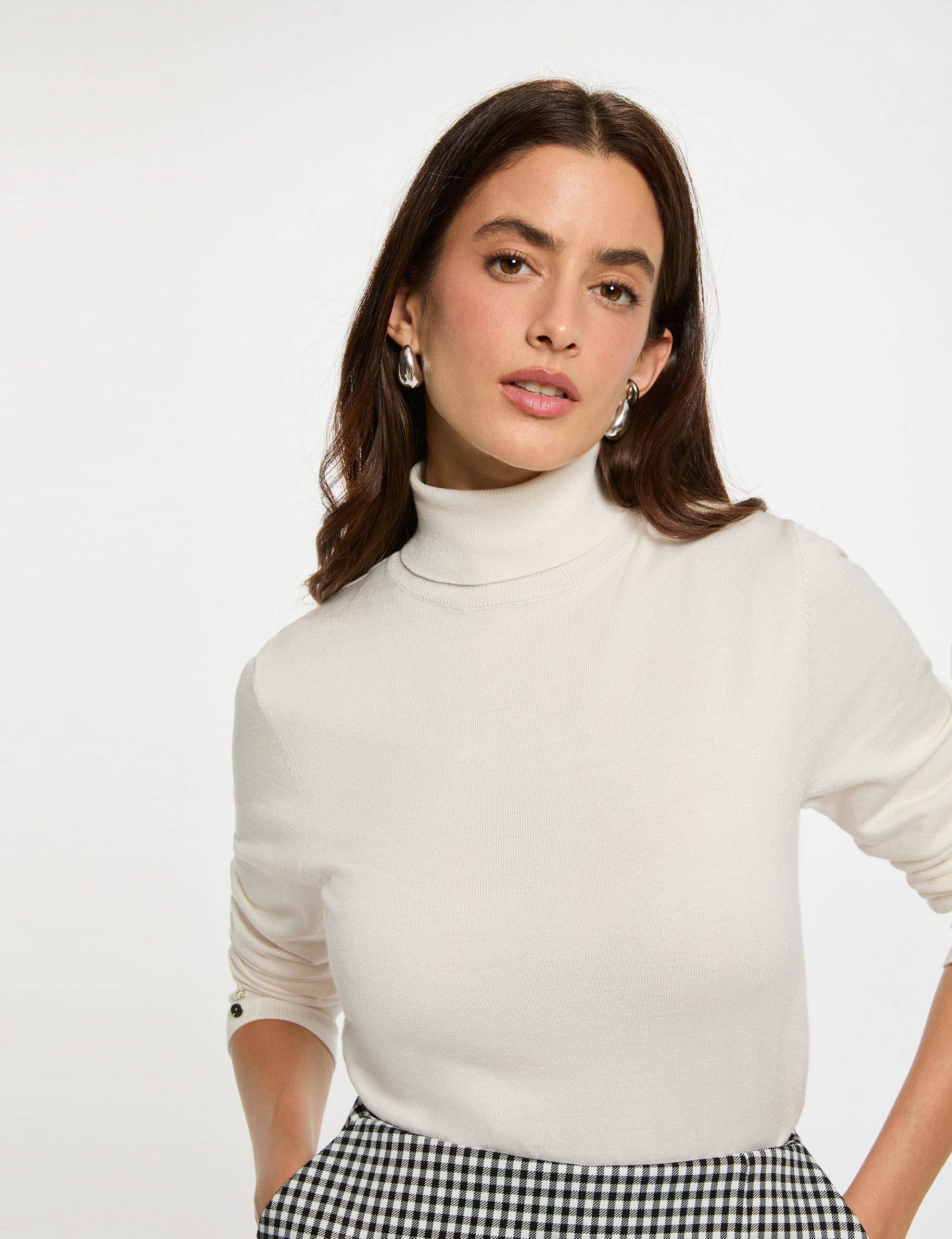 High neck sweater ivory women