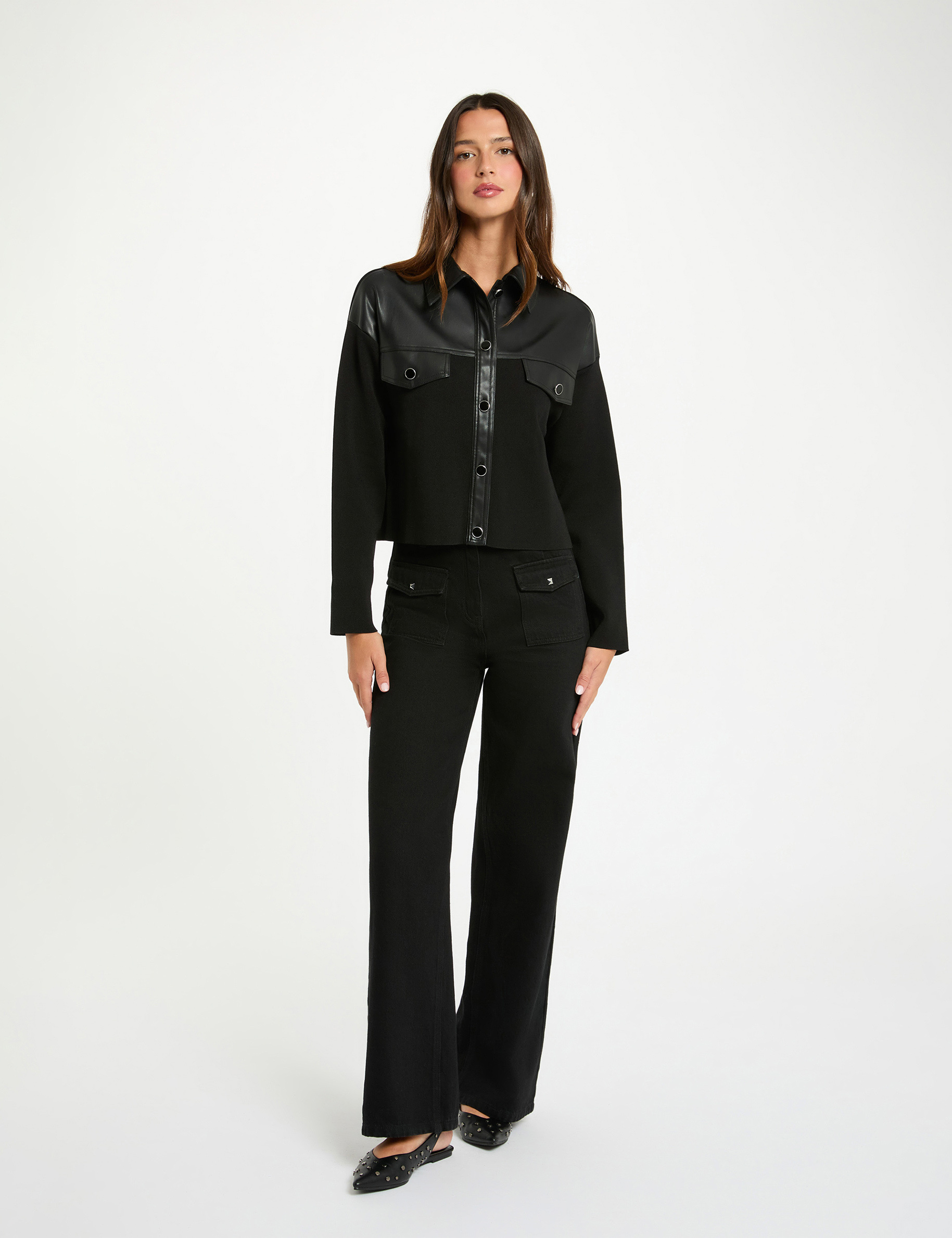Cropped straight jacket black women