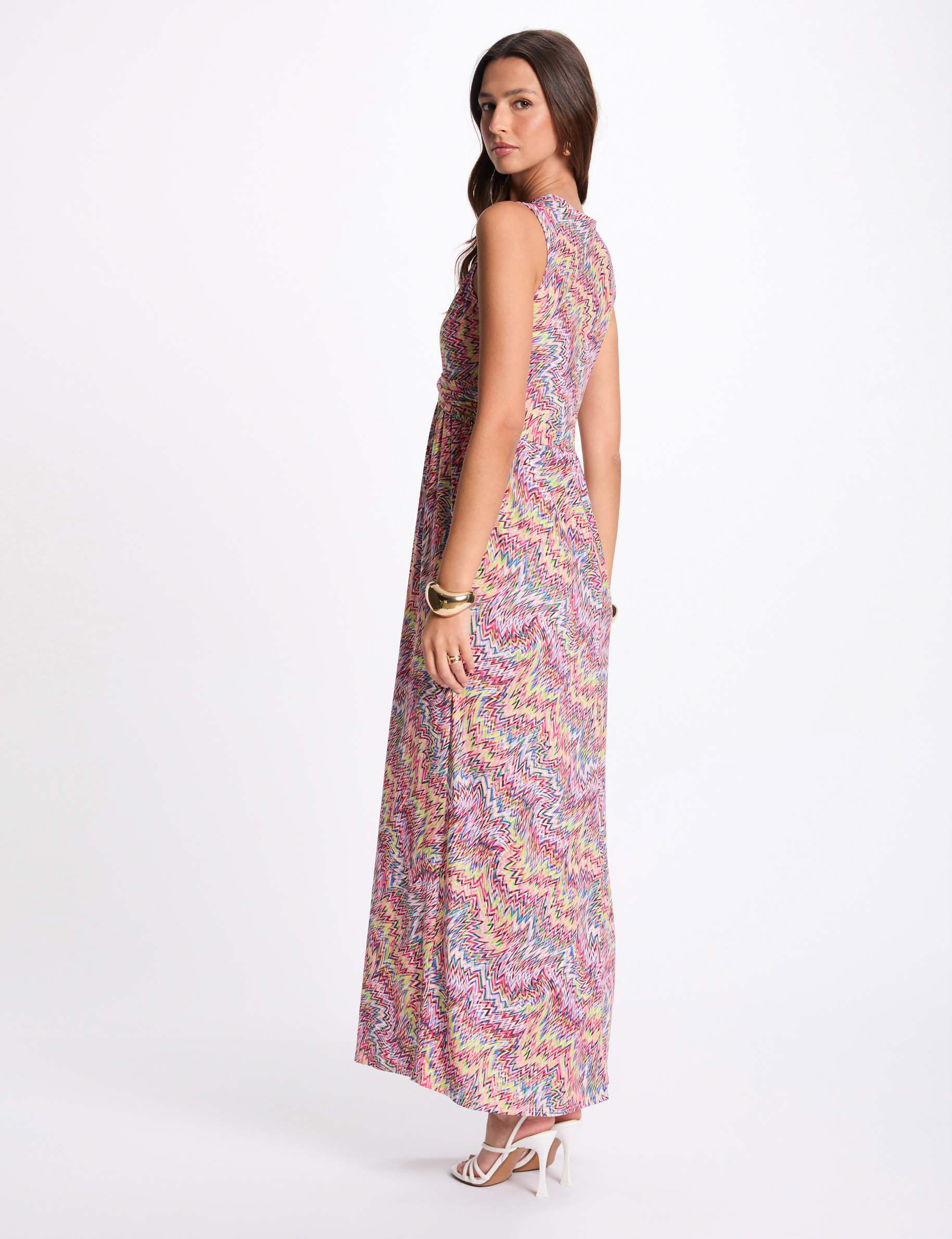 printed maxi straight dress multicolor women Printed maxi straight dress multicolor women