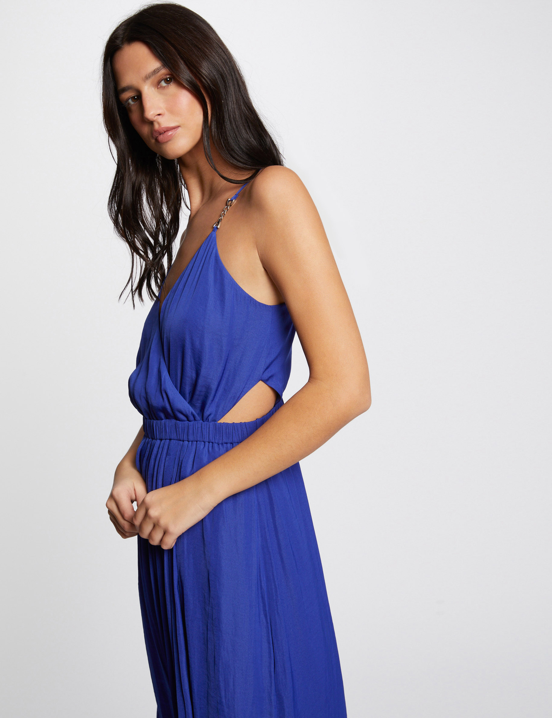 Midi dress with openings electric blue ladies'