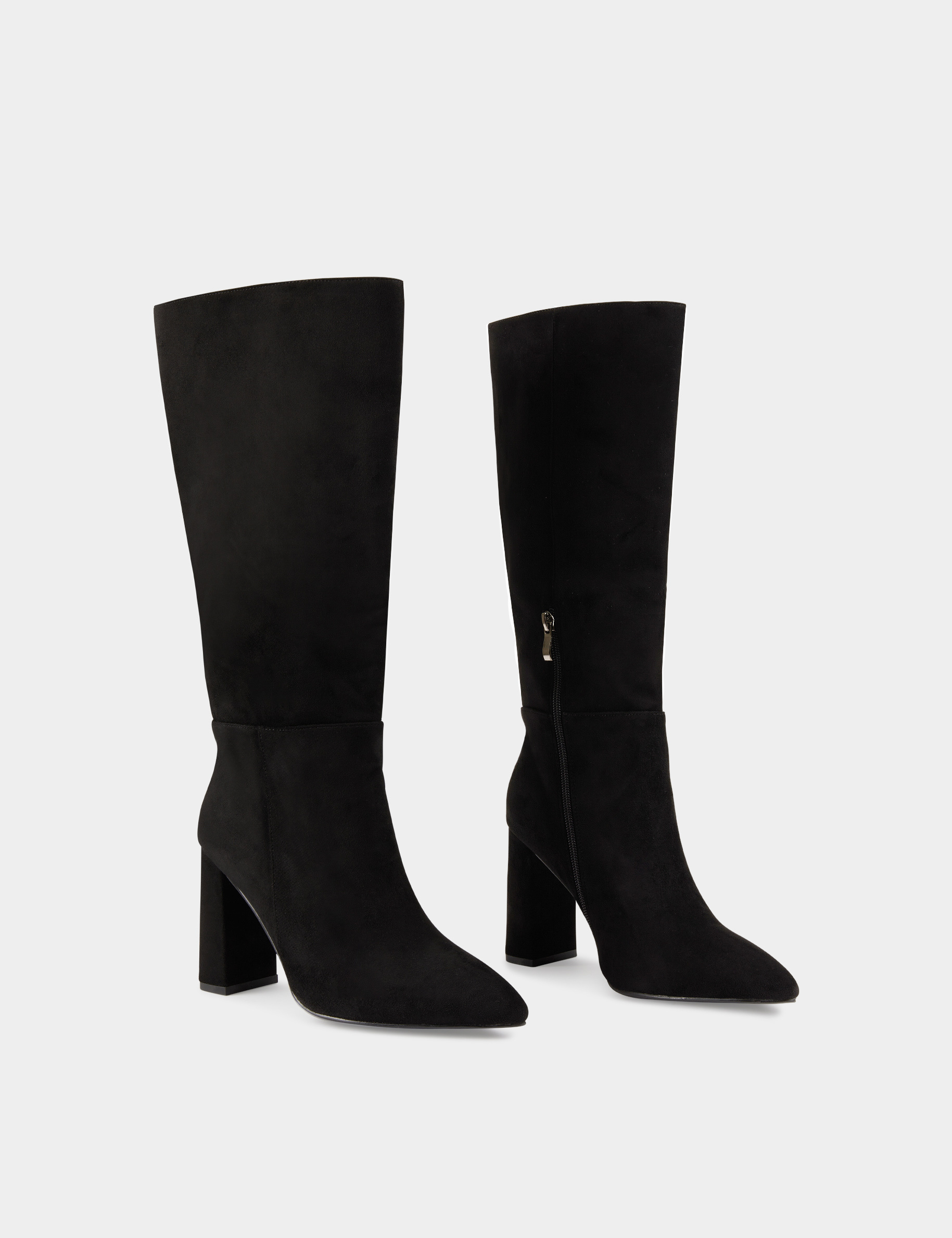 Boots with heels and pointed toe black ladies'