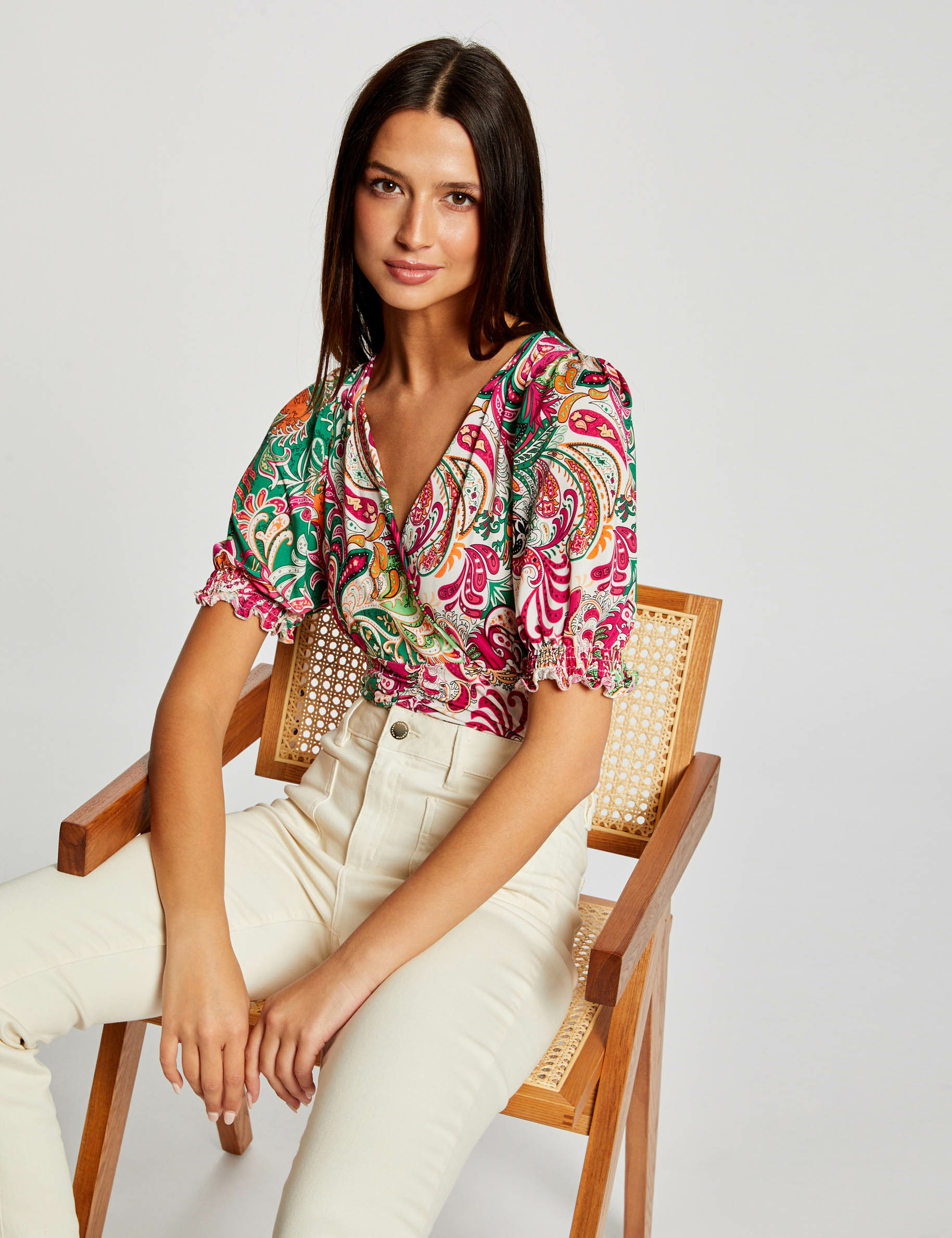 Short-sleeved printed t-shirt multico ladies' Short-sleeved printed t-shirt multico ladies'