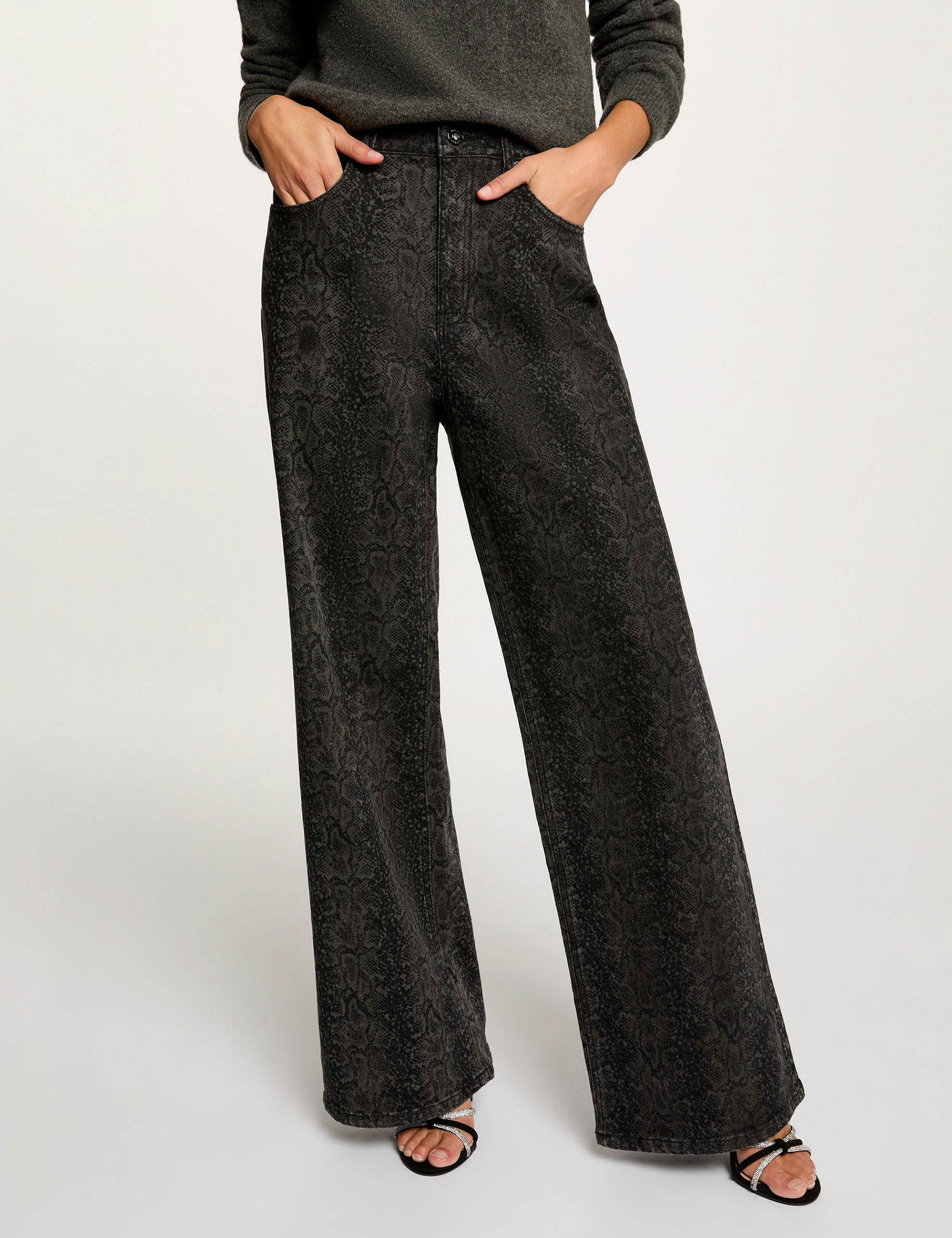 high waisted wide leg jeans multicolor women High-waisted wide-leg jeans multicolor women