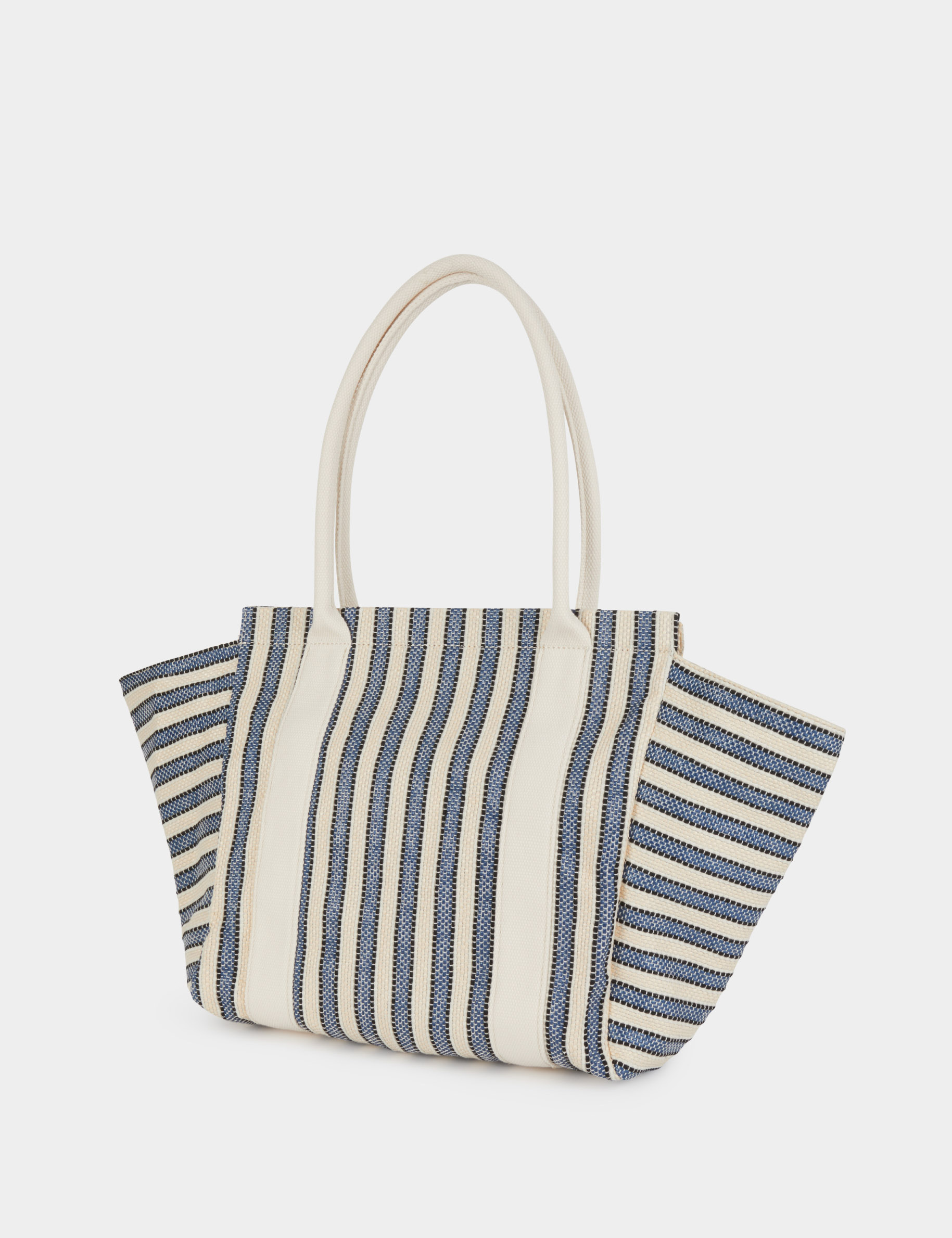 Striped tote bag ecru women
