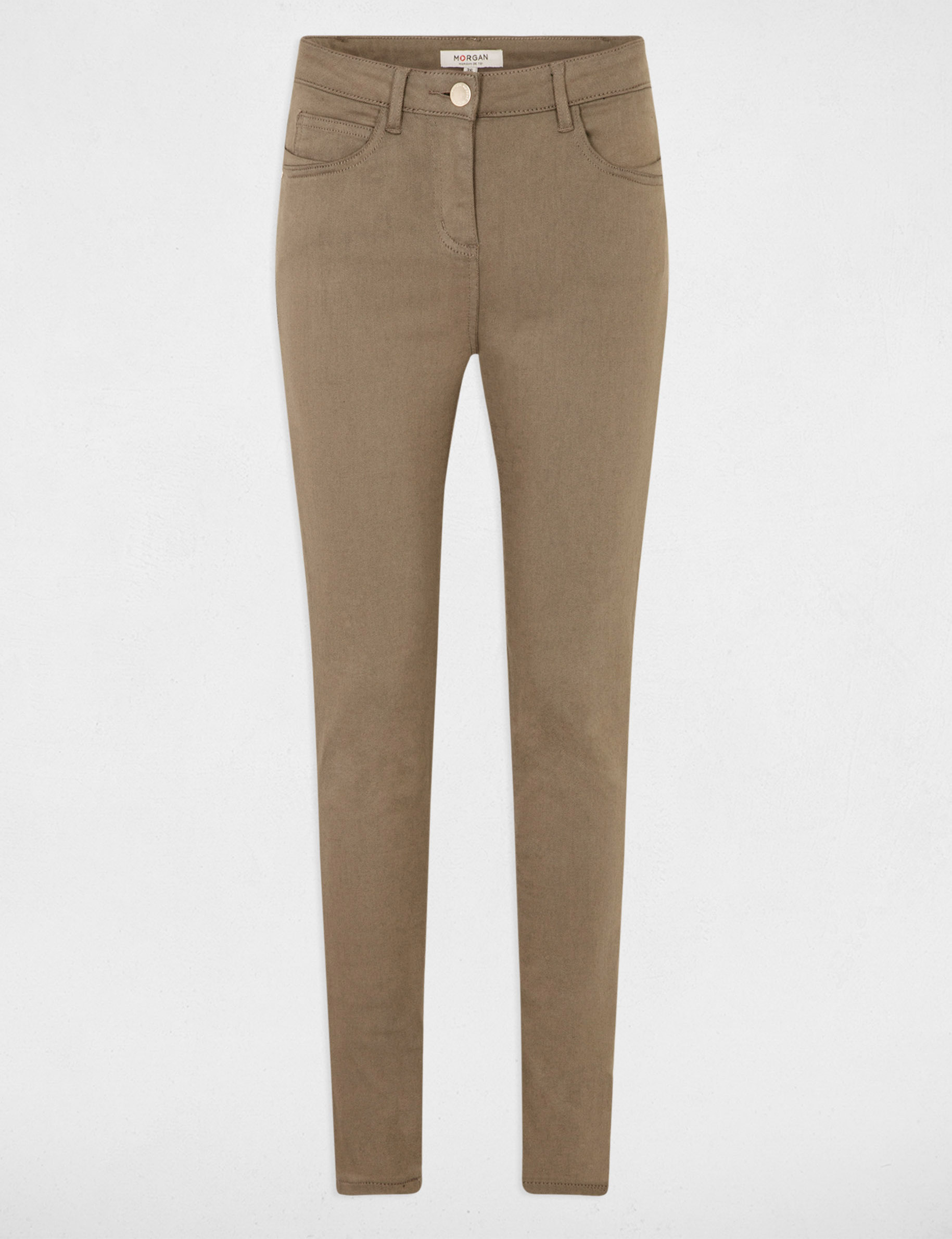 slim standard waisted trousers khaki green women Slim standard-waisted trousers khaki green women