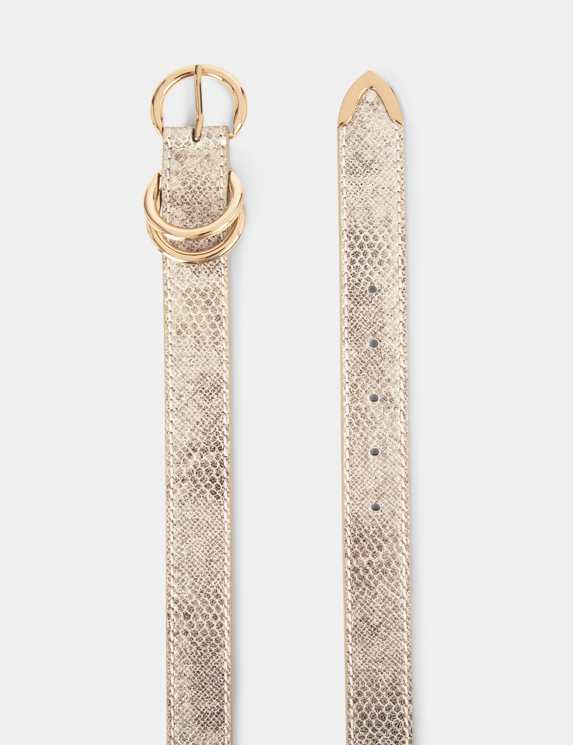 Belt with snake effect gold ladies'