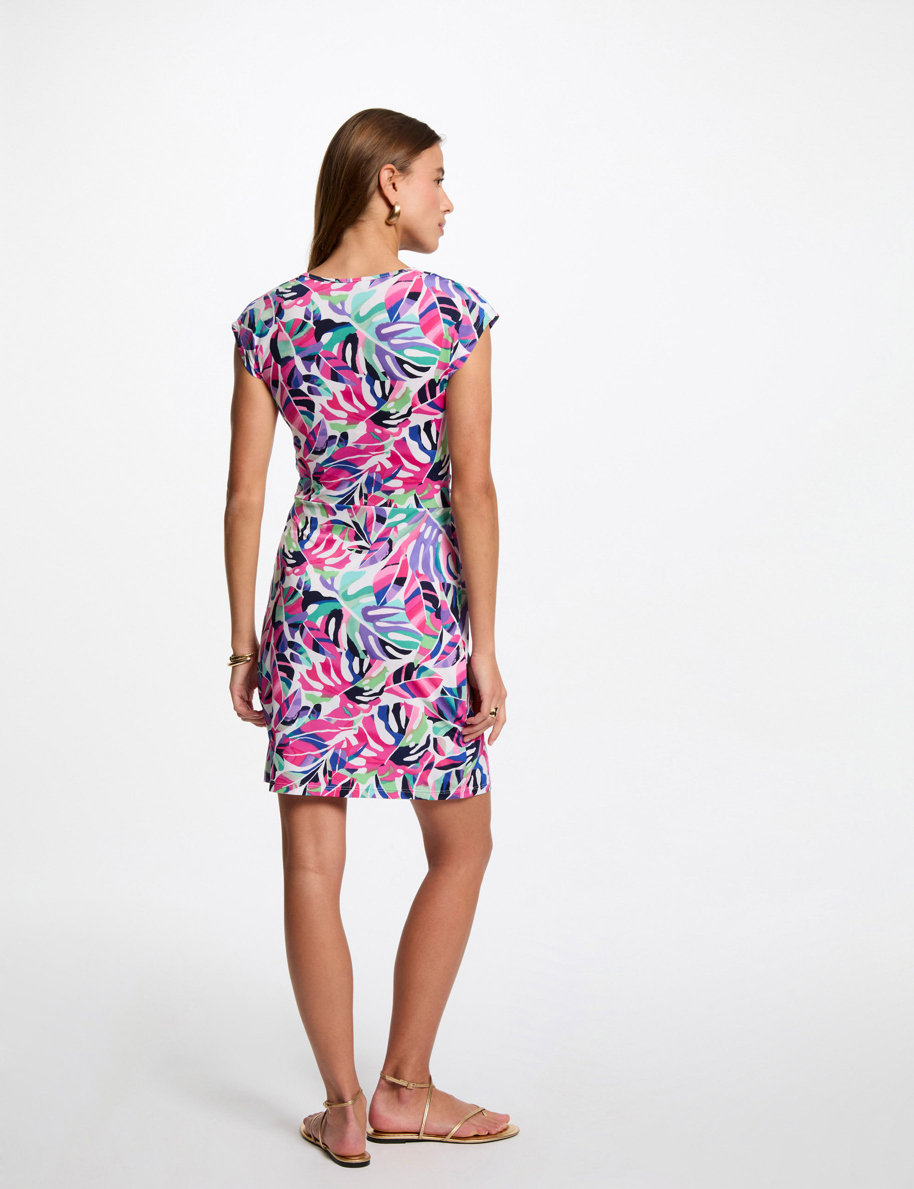printed fitted mini dress multicolor women Printed fitted mini dress multicolor women
