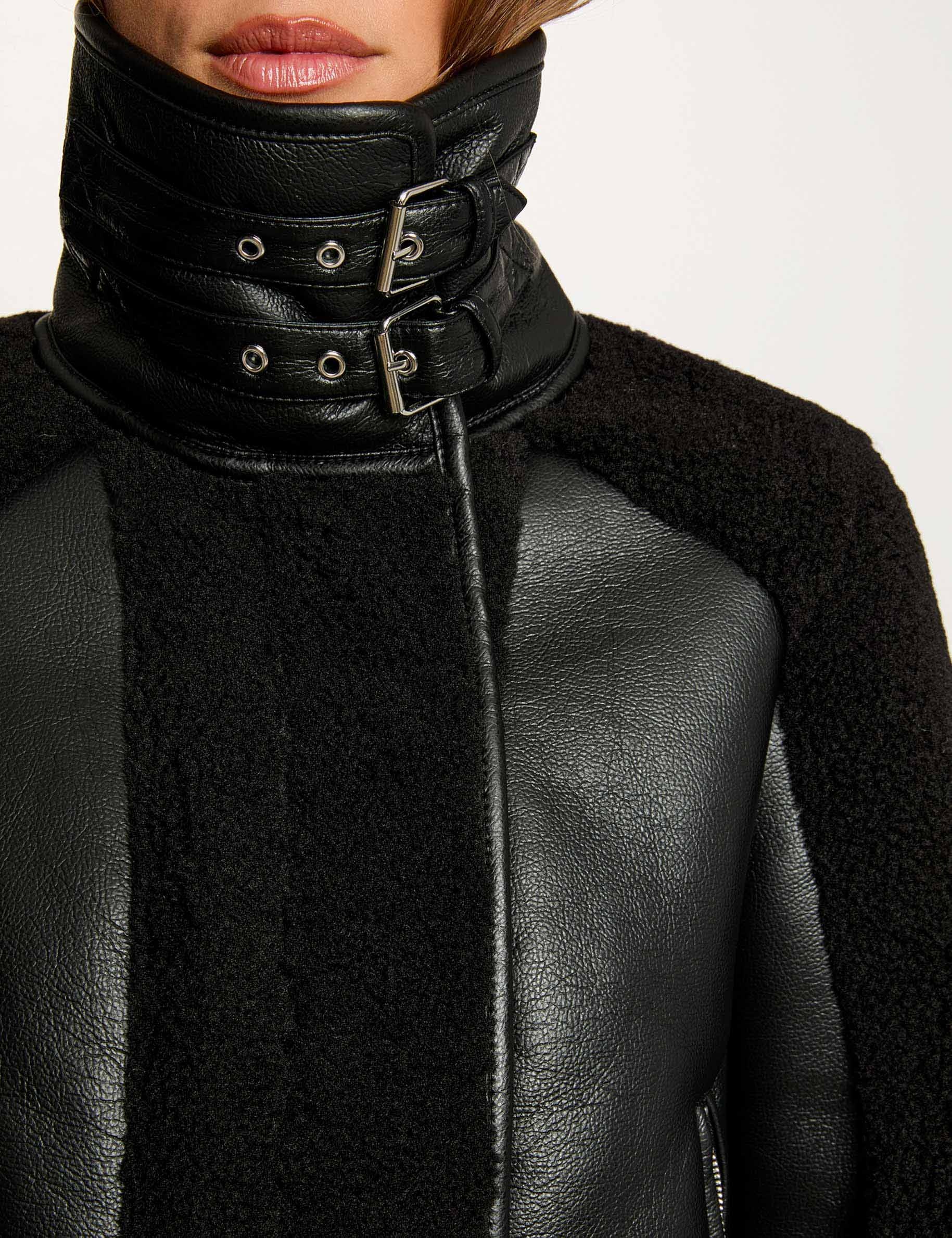 Short coat with tailored collar black women