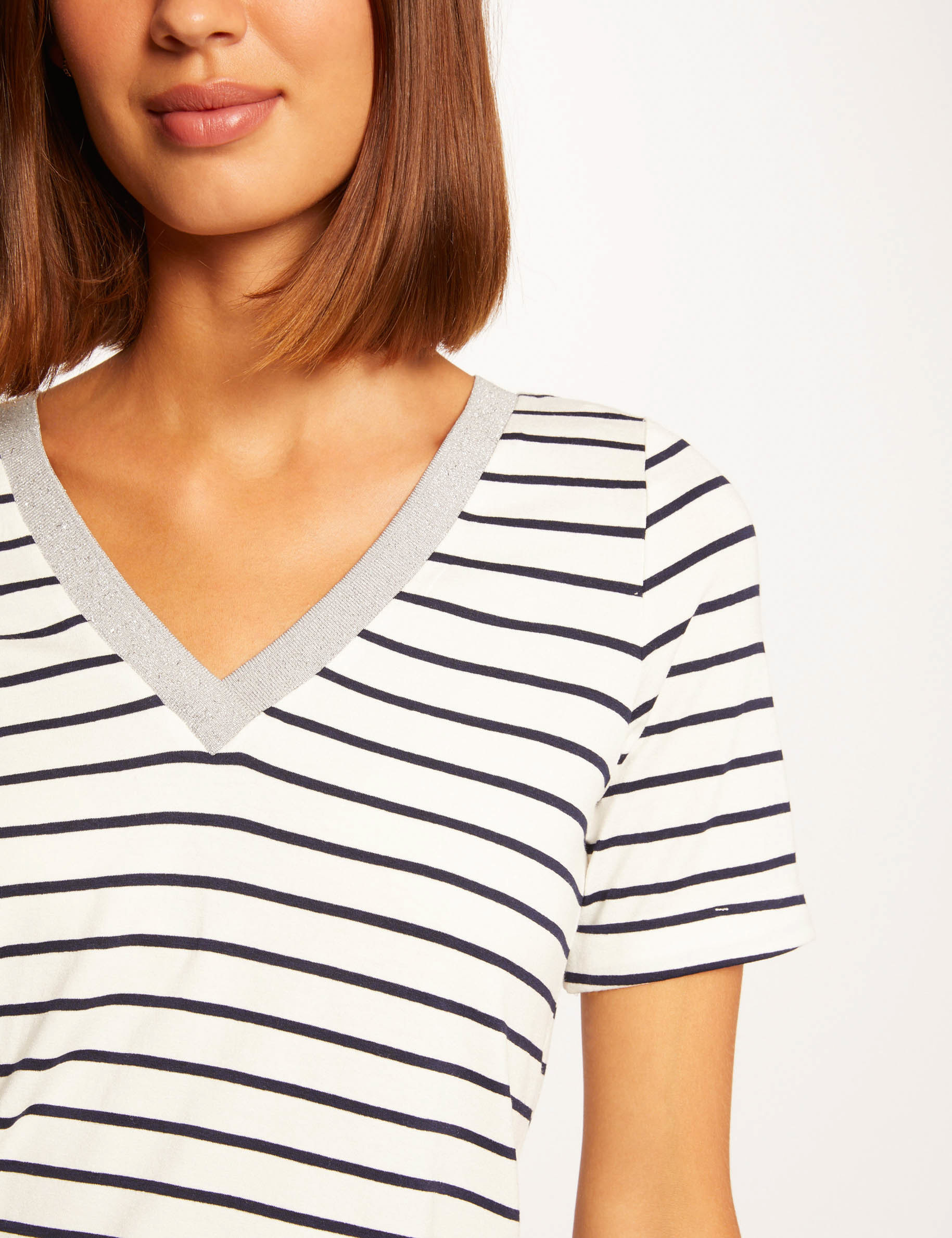 Short-sleeved t-shirt with stripes multico ladies' Short-sleeved t-shirt with stripes multico ladies'