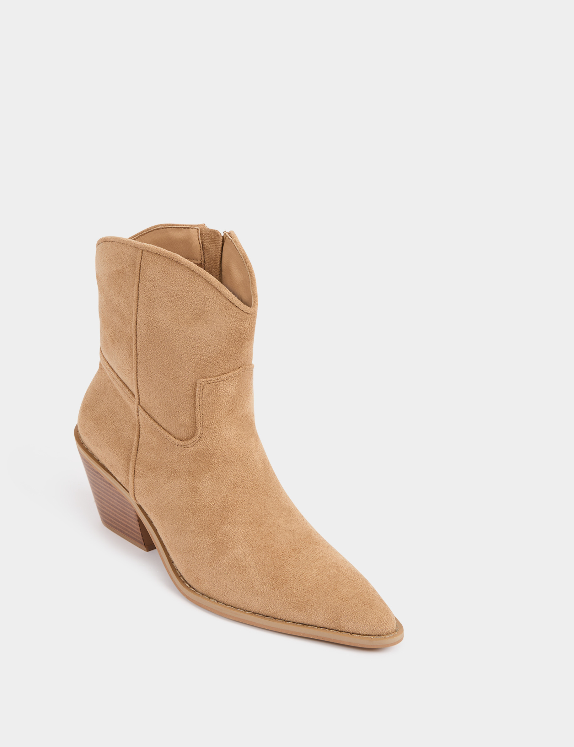 bottines western a talons beige femme Bottines western à talons beige femme