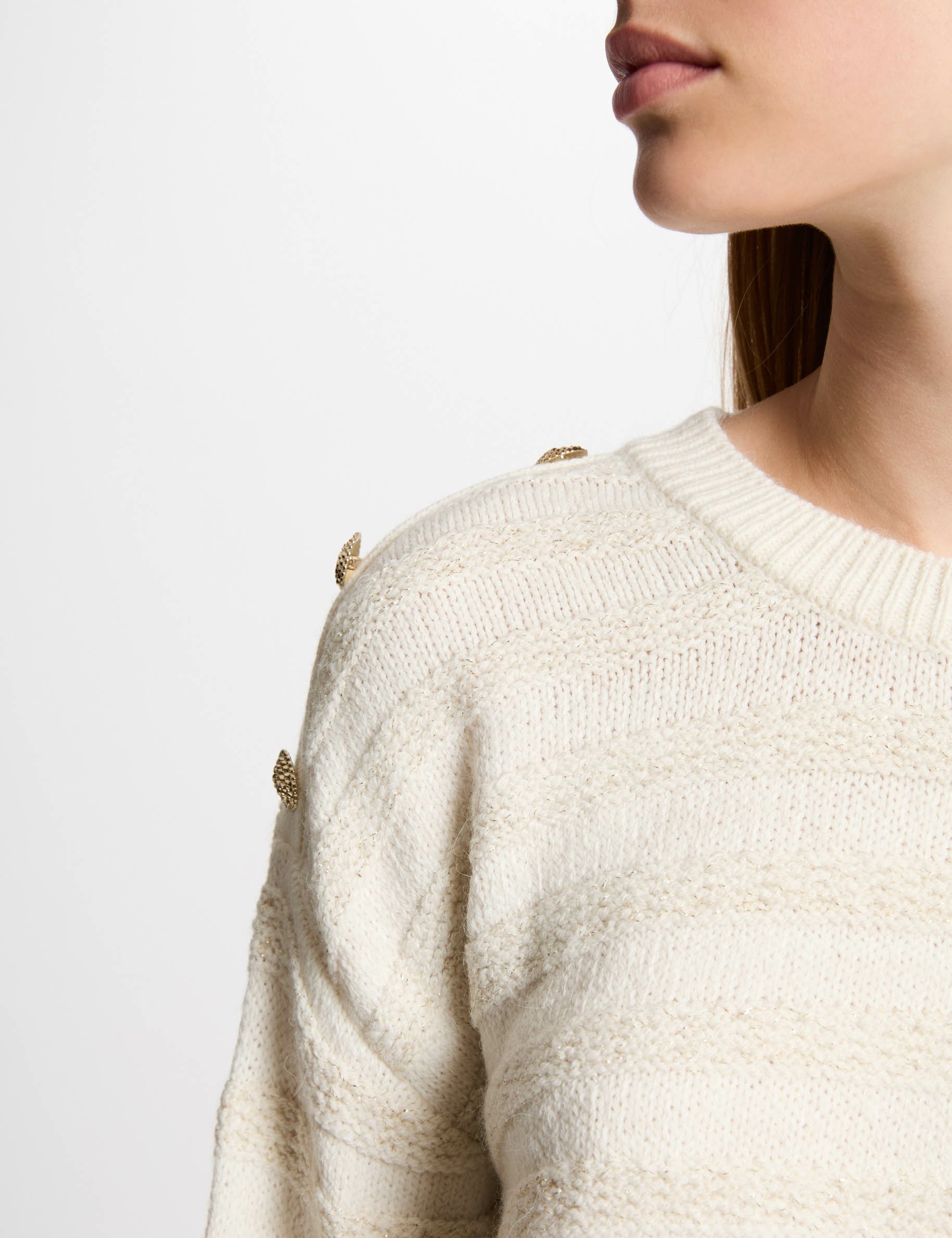 jumper round neck and buttons beige women Jumper round neck and buttons beige women