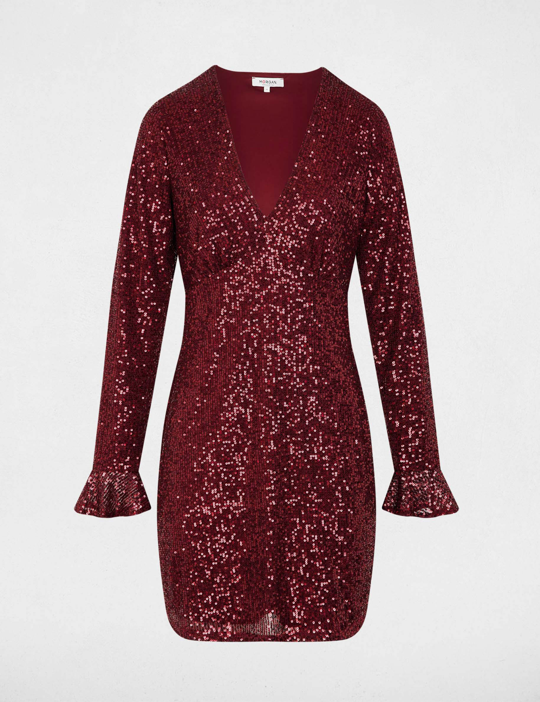 Short sequin dress plum women
